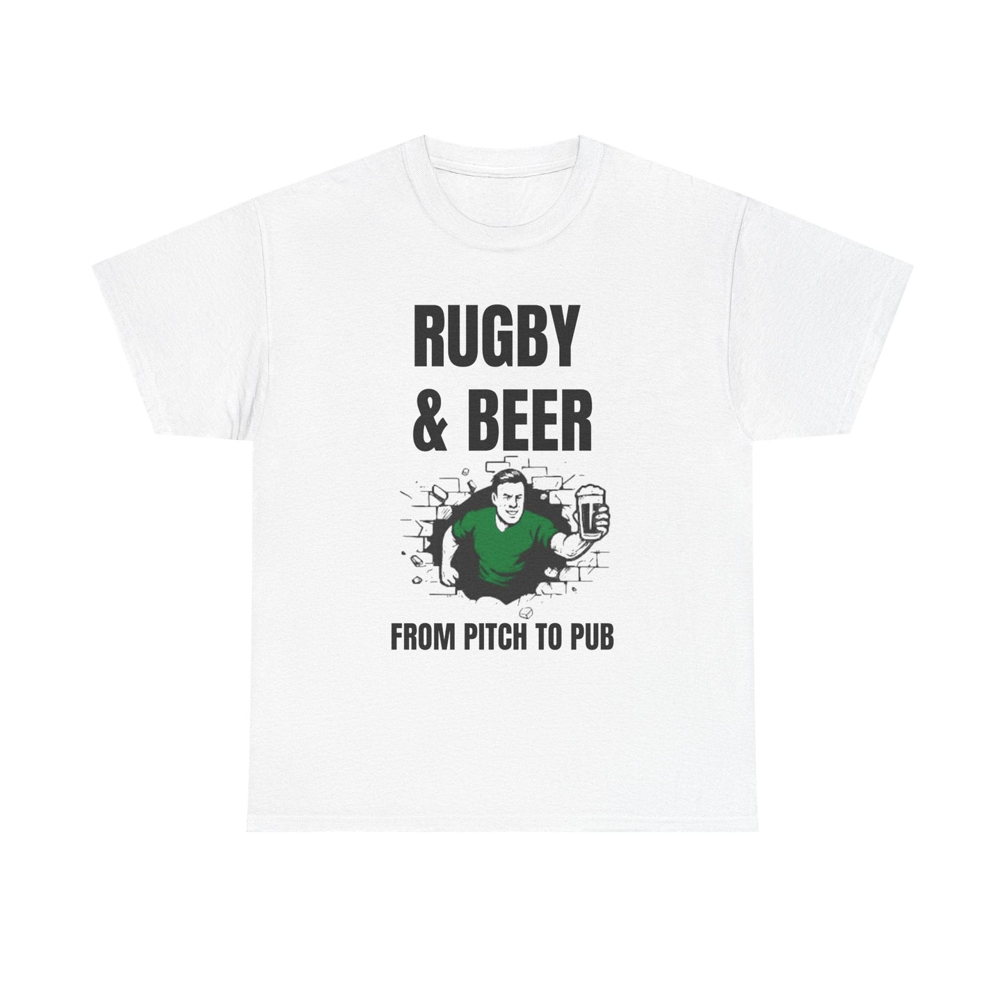 Rugby & Beer T-Shirt – From the Pitch to the Pub | Irish Rugby Fans Tee - Rugby & Beer