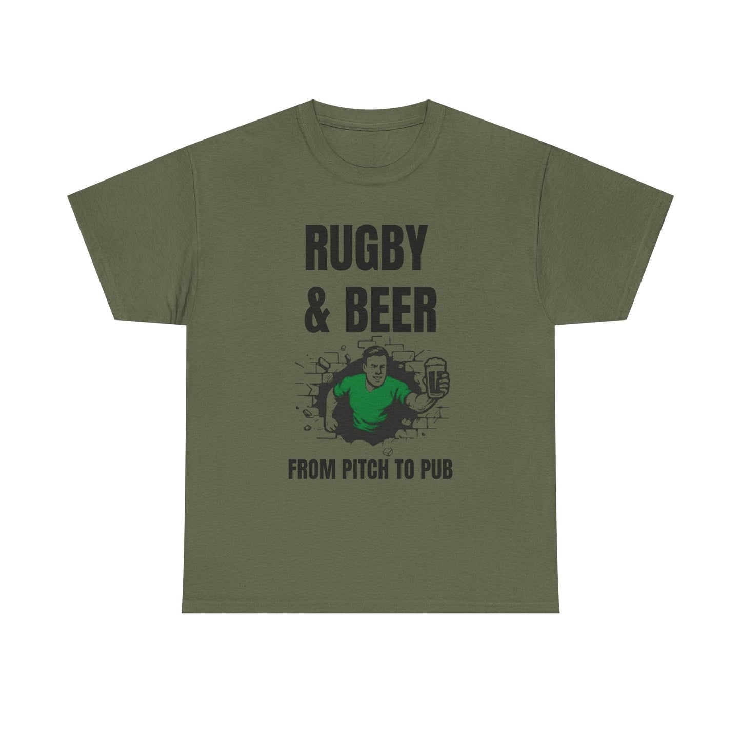 Rugby & Beer T-Shirt – From the Pitch to the Pub | Irish Rugby Fans Tee - Rugby & Beer