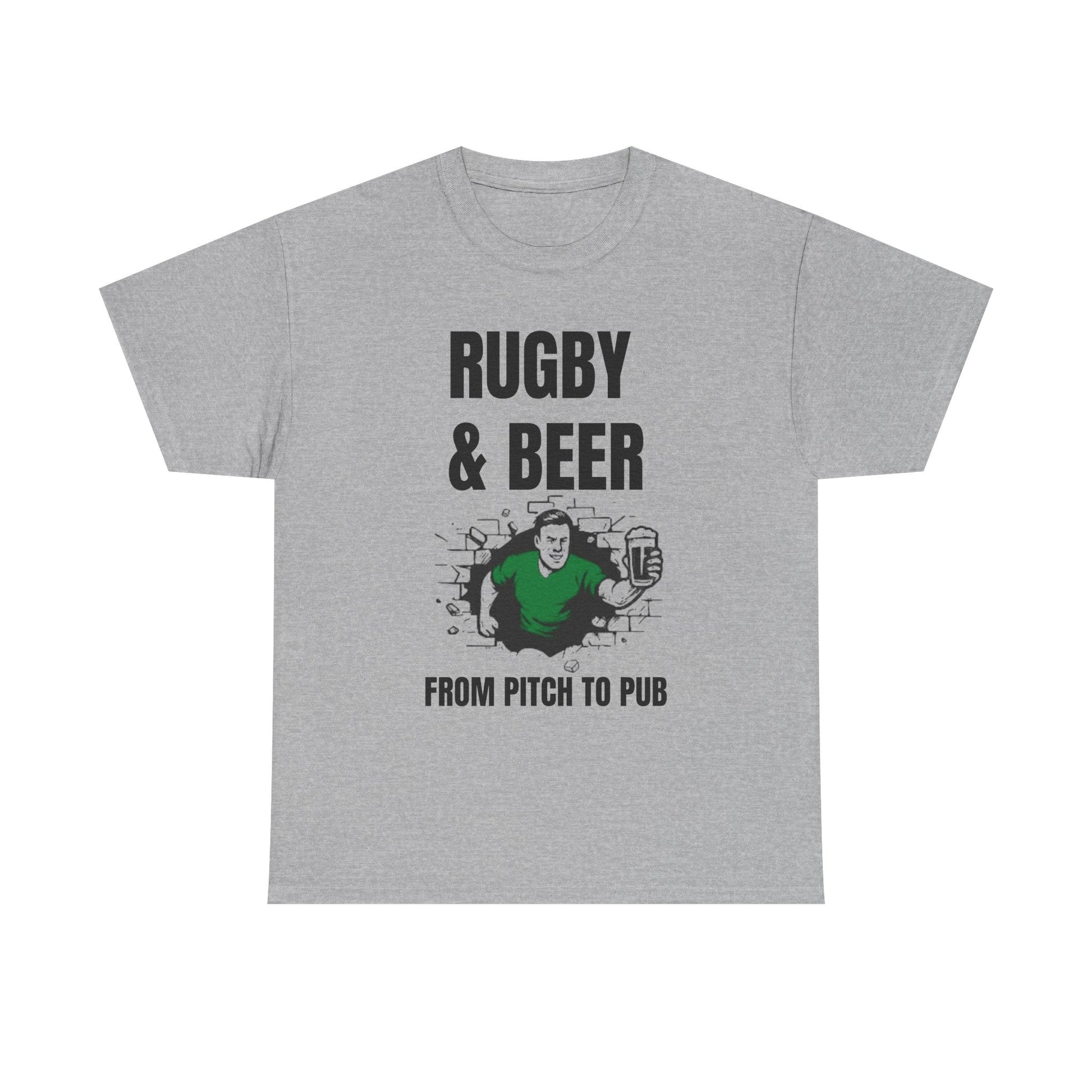 Rugby & Beer T-Shirt – From the Pitch to the Pub | Irish Rugby Fans Tee - Rugby & Beer