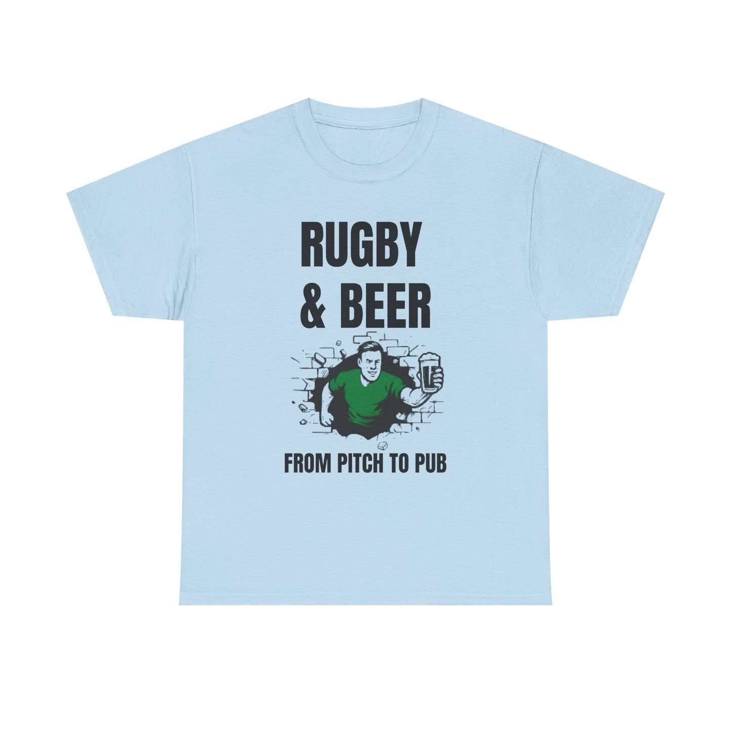 Rugby & Beer T-Shirt – From the Pitch to the Pub | Irish Rugby Fans Tee - Rugby & Beer