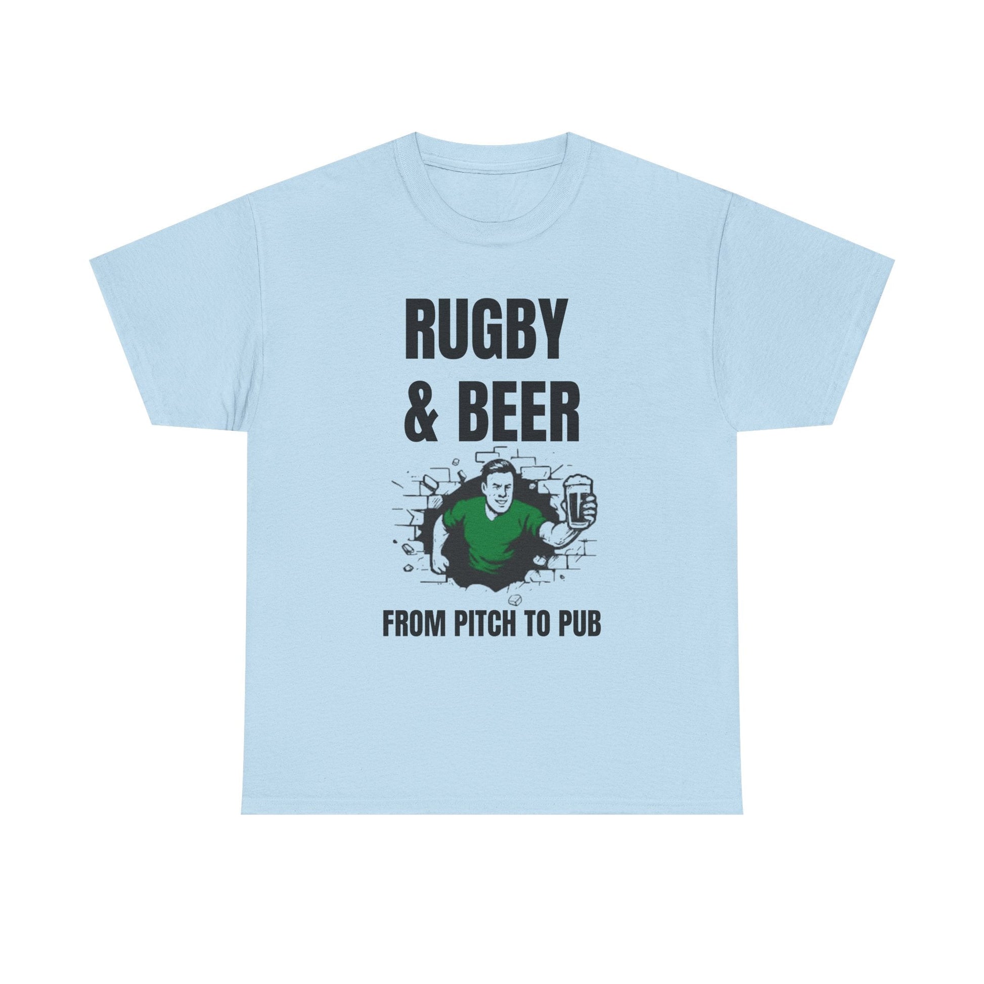 Rugby & Beer T-Shirt – From the Pitch to the Pub | Irish Rugby Fans Tee - Rugby & Beer