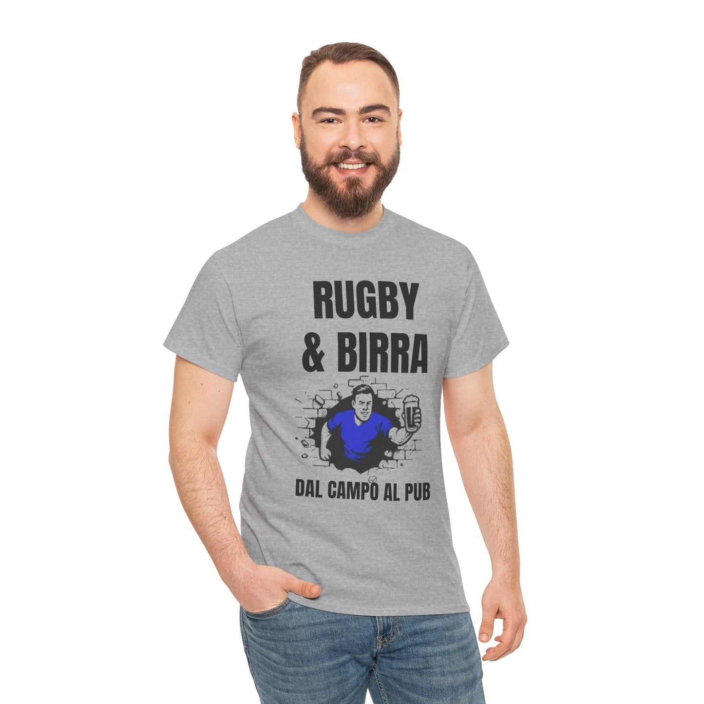 Rugby & Beer T-Shirt – From the Pitch to the Pub | Italian Rugby Fans Tee - Rugby & Beer