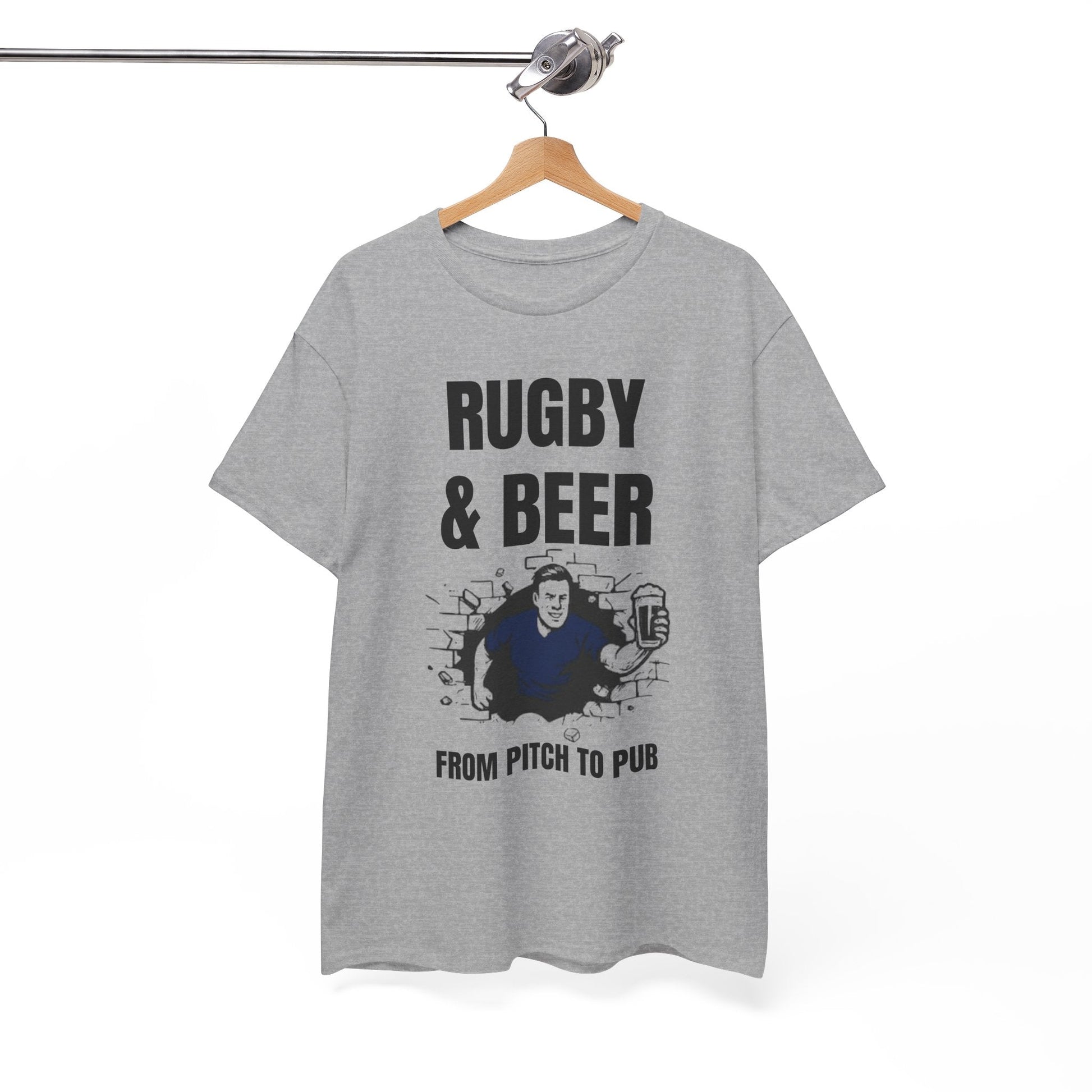 Rugby & Beer T-Shirt – From the Pitch to the Pub | Scottish Rugby Fans Tee - Rugby & Beer