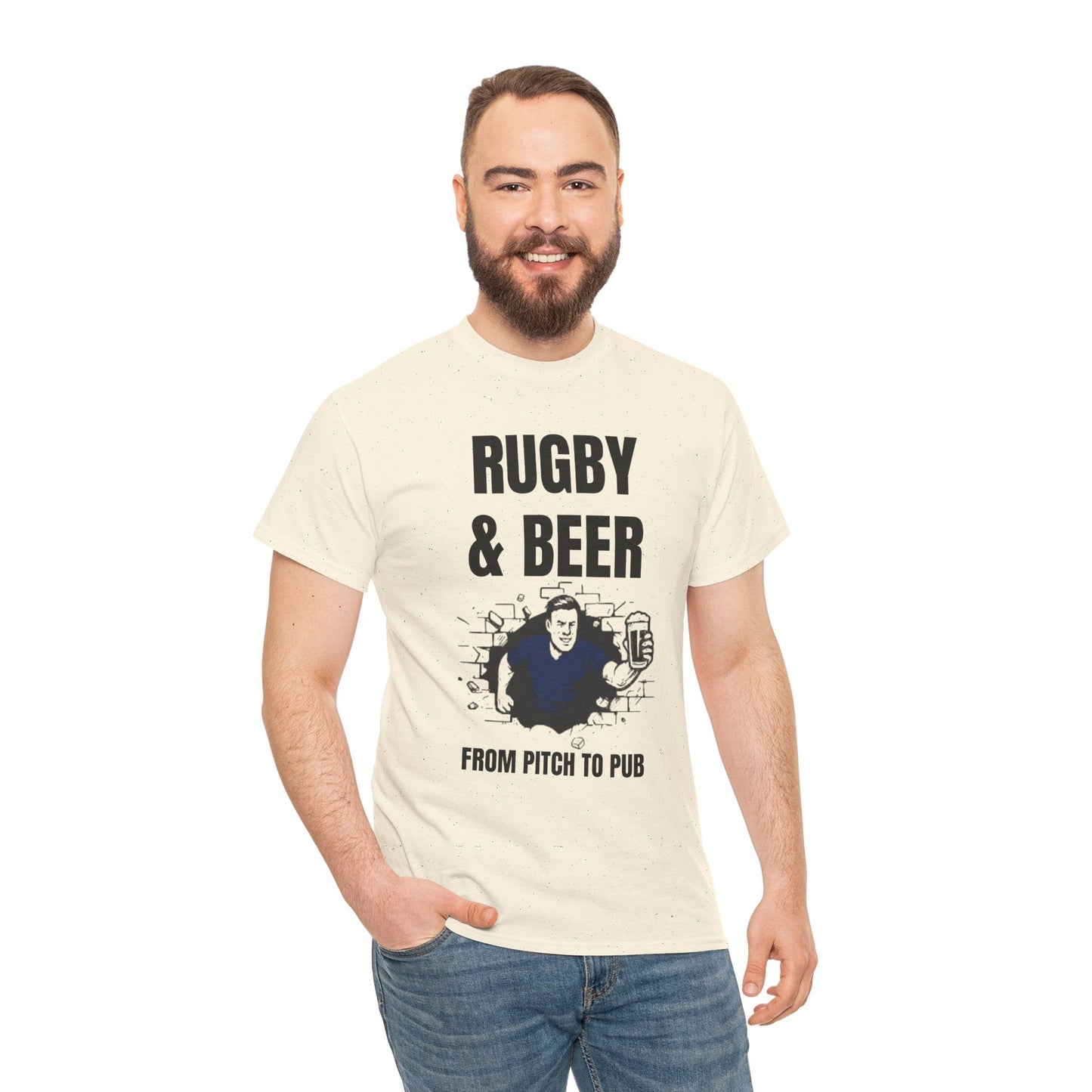 Rugby & Beer T-Shirt – From the Pitch to the Pub | Scottish Rugby Fans Tee - Rugby & Beer