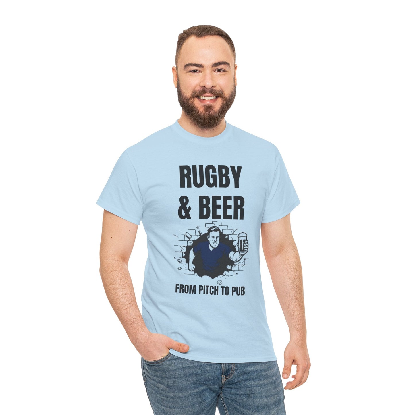 Rugby & Beer T-Shirt – From the Pitch to the Pub | Scottish Rugby Fans Tee - Rugby & Beer