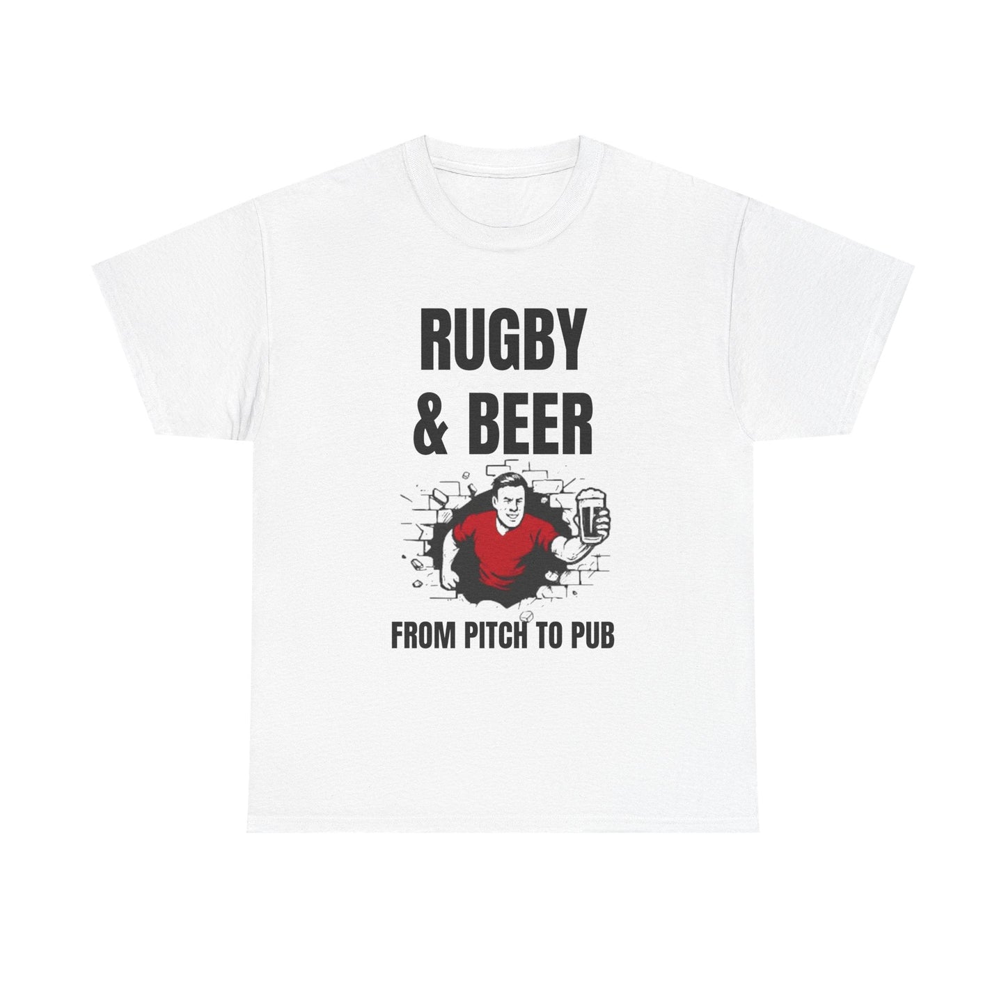 Rugby & Beer T-Shirt – From the Pitch to the Pub | Welsh Rugby Fans Tee - Rugby & Beer