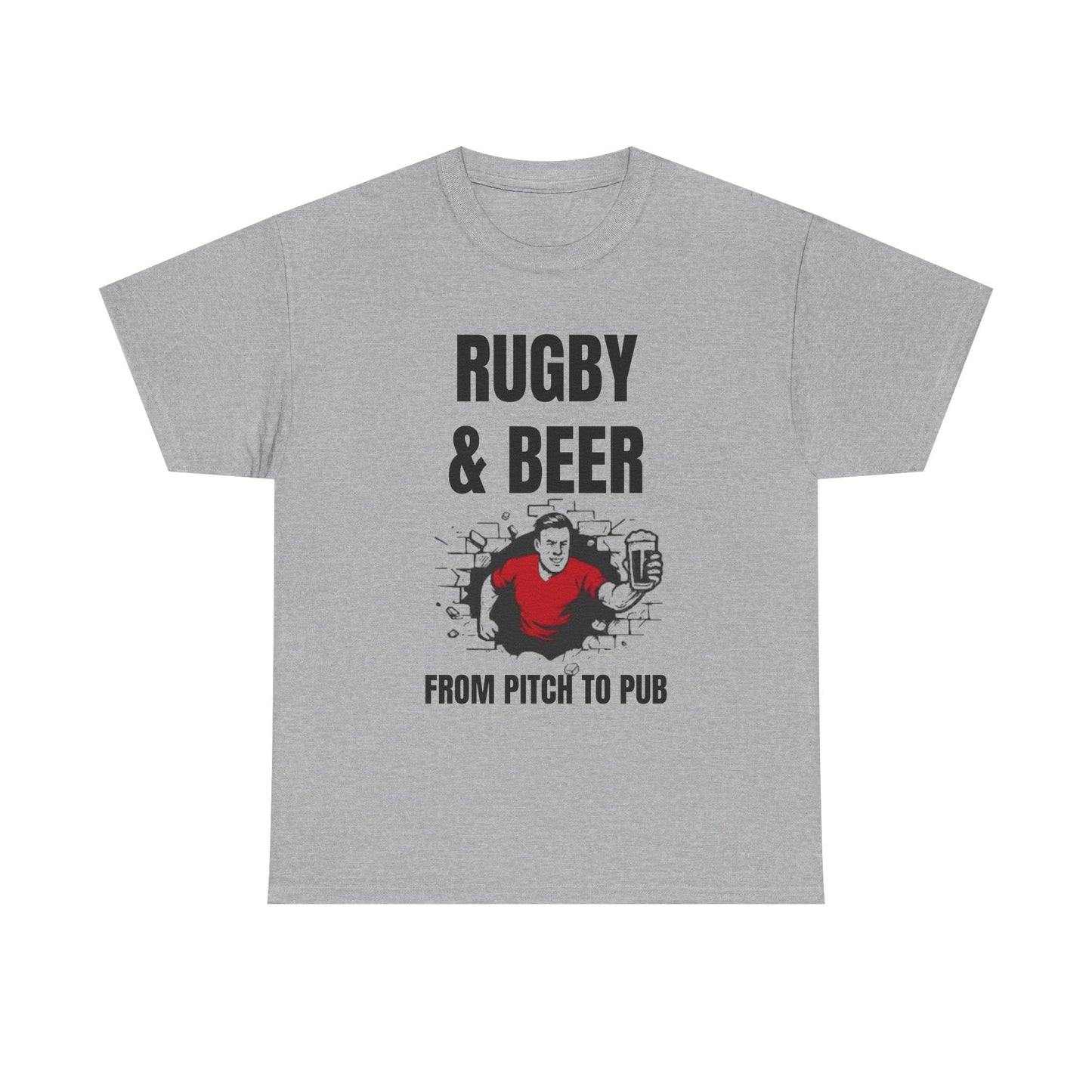 Rugby & Beer T-Shirt – From the Pitch to the Pub | Welsh Rugby Fans Tee - Rugby & Beer