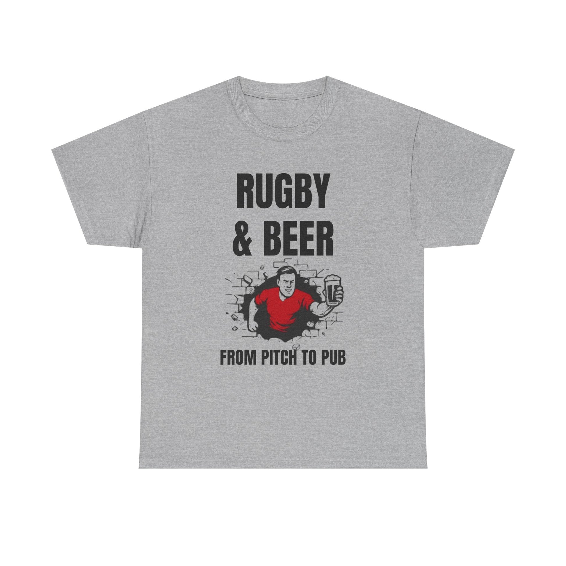 Rugby & Beer T-Shirt – From the Pitch to the Pub | Welsh Rugby Fans Tee - Rugby & Beer