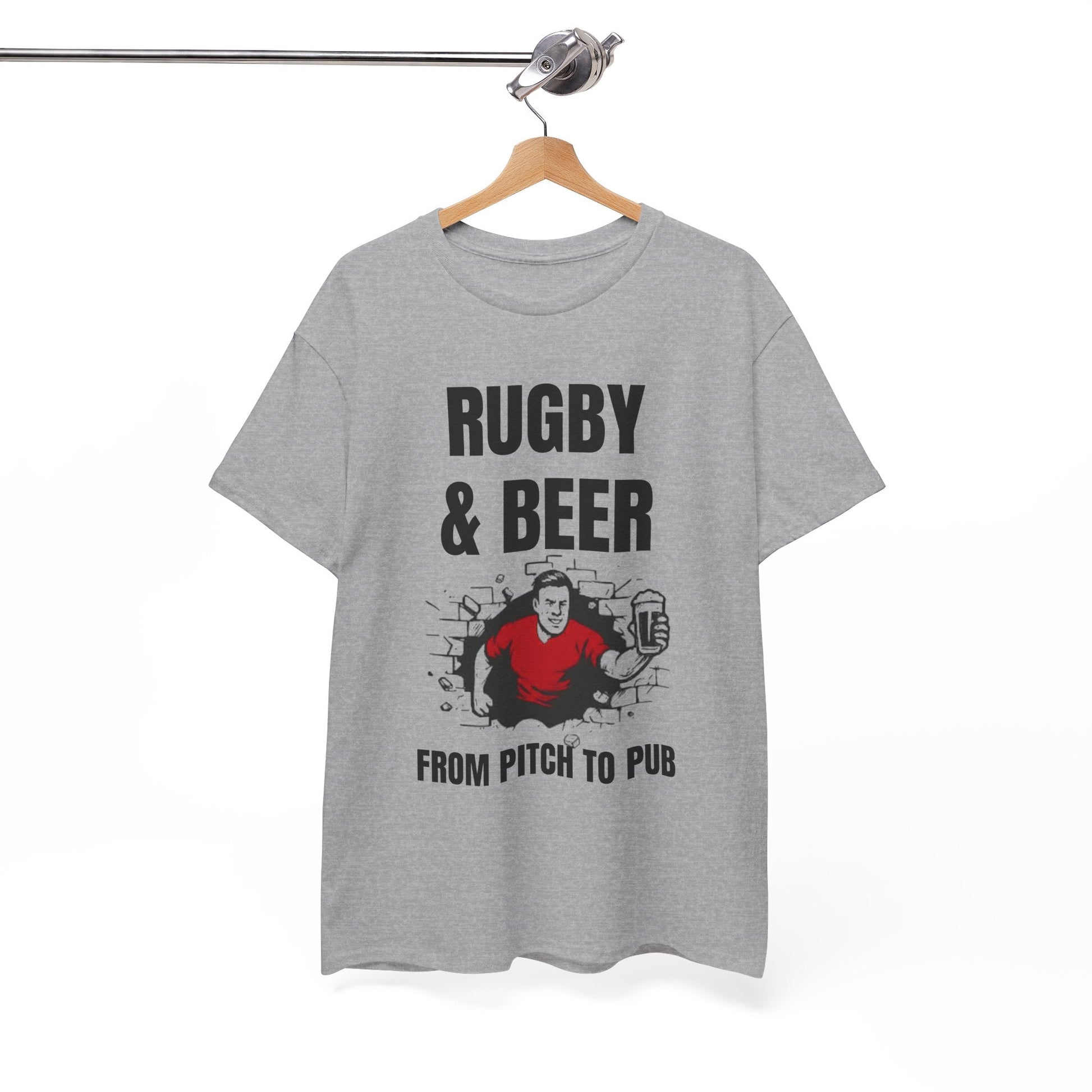 Rugby & Beer T-Shirt – From the Pitch to the Pub | Welsh Rugby Fans Tee - Rugby & Beer
