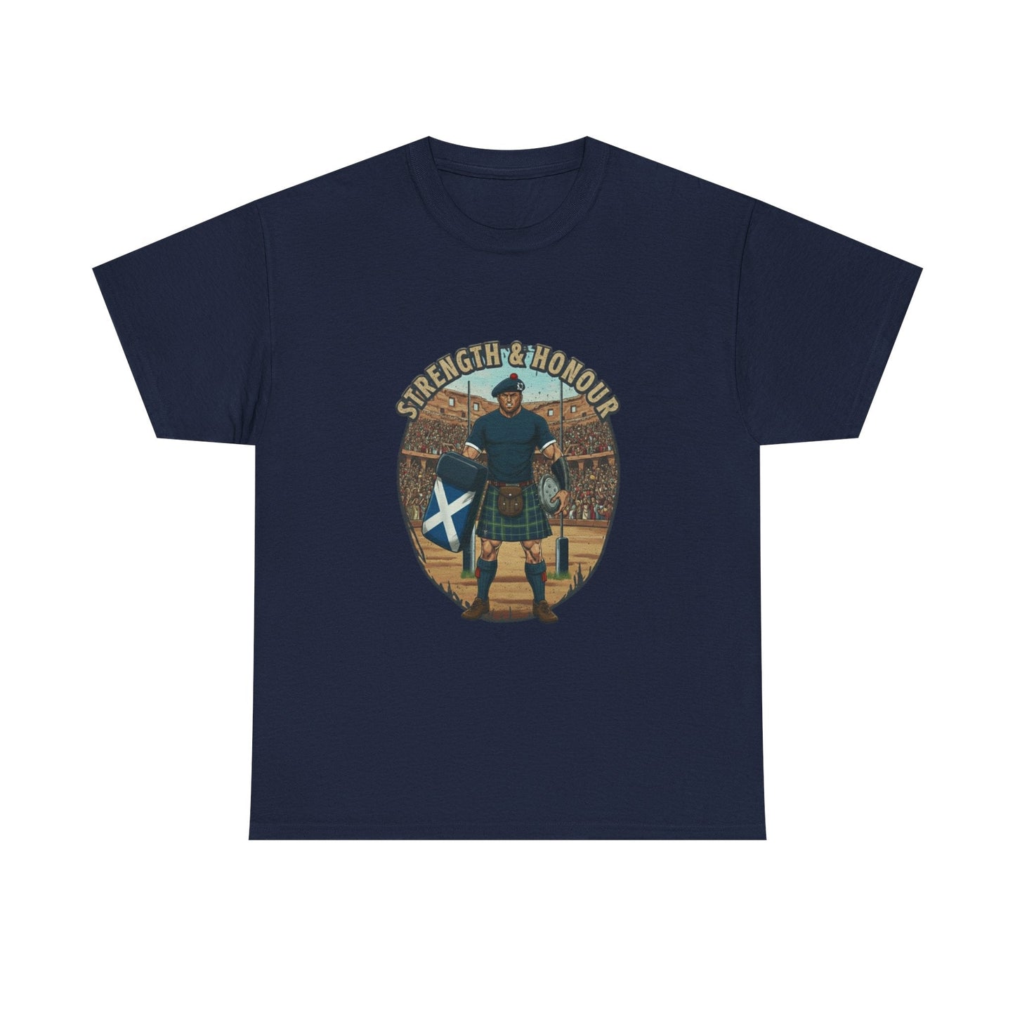 Rugby & Beer T-Shirt – Scottish Highland Warrior | Strength & Honour Tee for Scotland Rugby Fans - Rugby & Beer