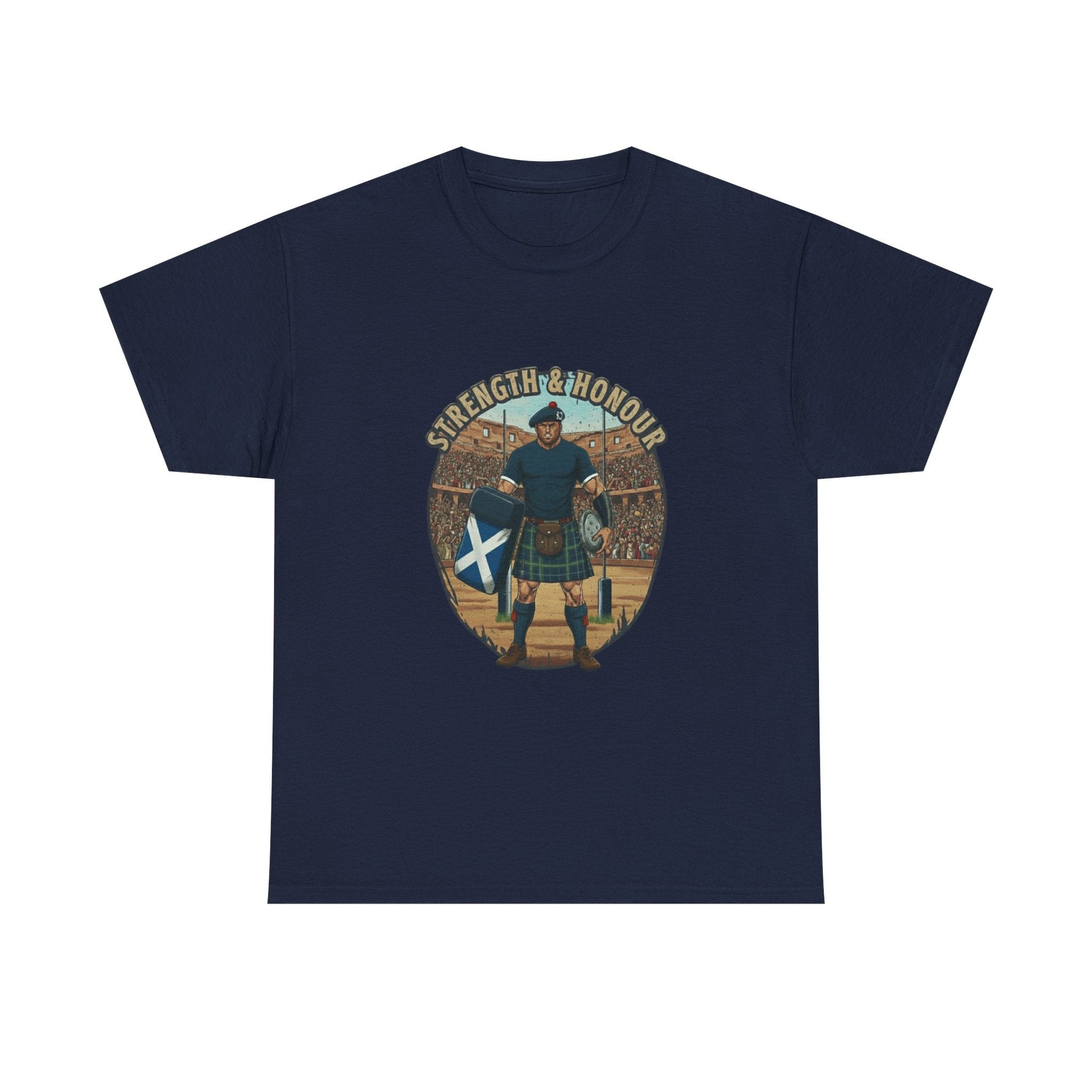 Rugby & Beer T-Shirt – Scottish Highland Warrior | Strength & Honour Tee for Scotland Rugby Fans - Rugby & Beer