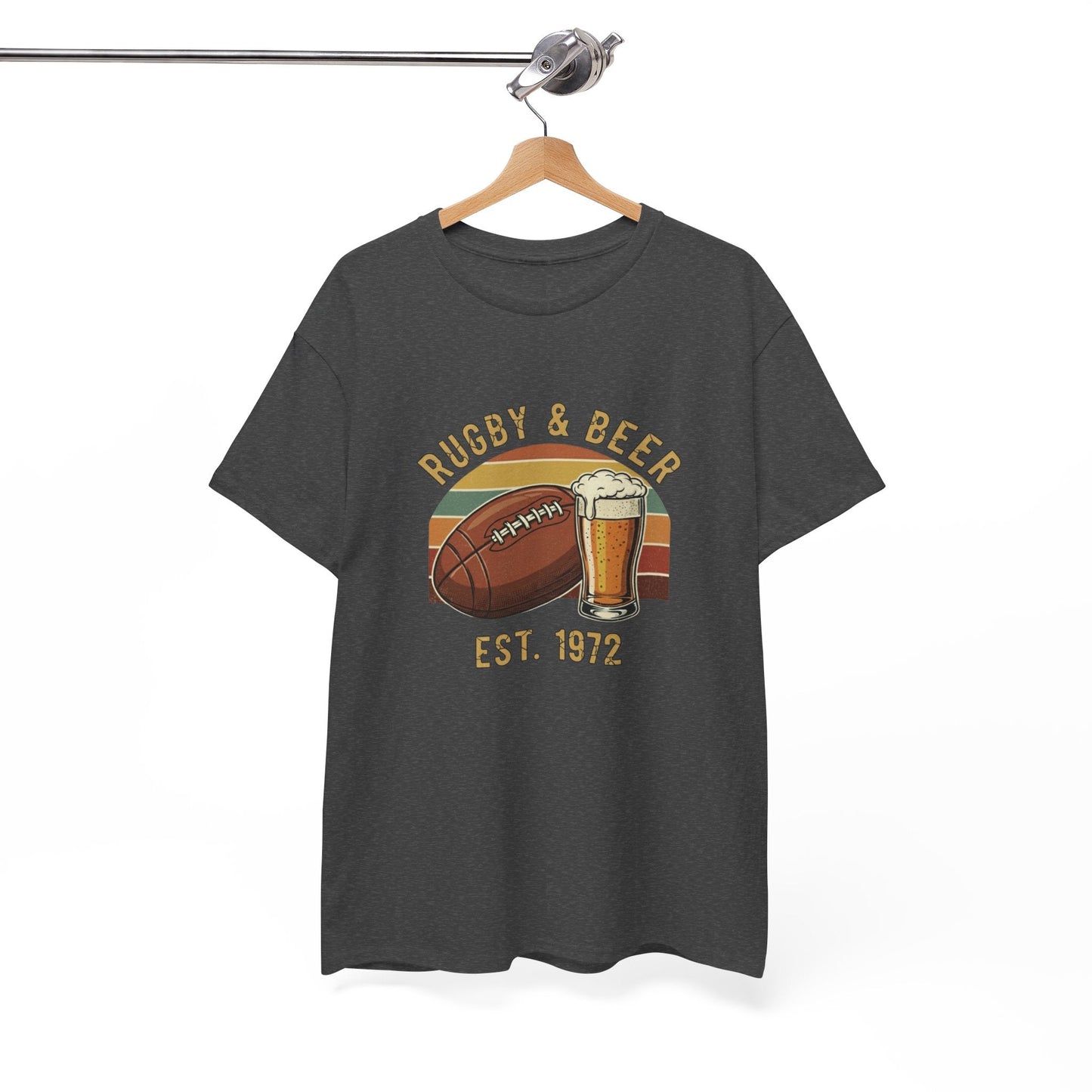 Rugby & Beer T-Shirt — Vintage Est. 1972 Retro Sports Tee - Rugby & Beer