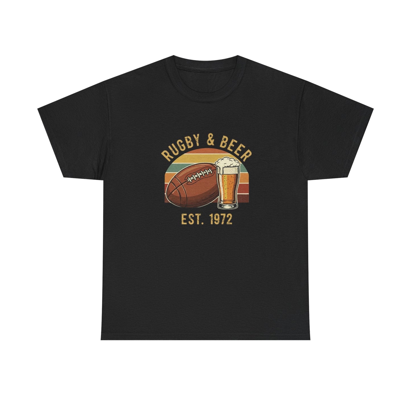Rugby & Beer T-Shirt — Vintage Est. 1972 Retro Sports Tee - Rugby & Beer
