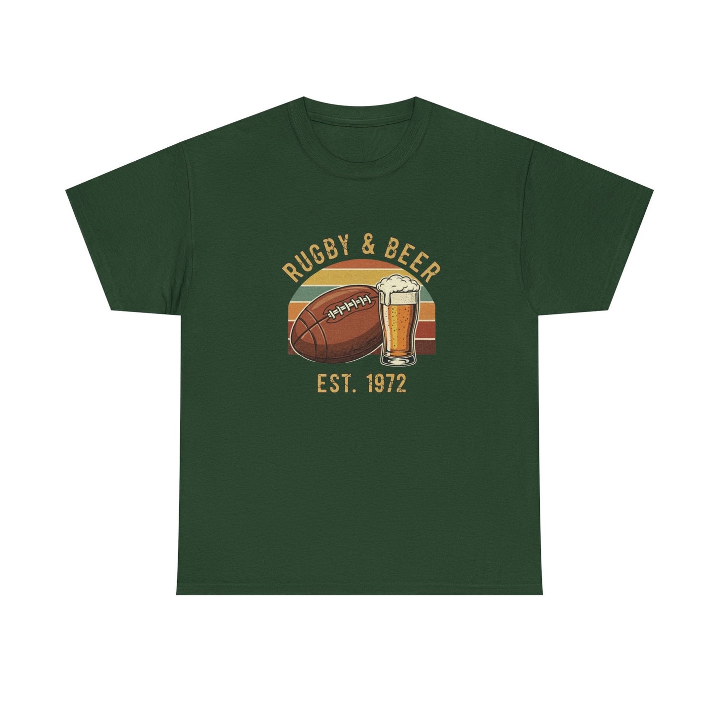 Rugby & Beer T-Shirt — Vintage Est. 1972 Retro Sports Tee - Rugby & Beer