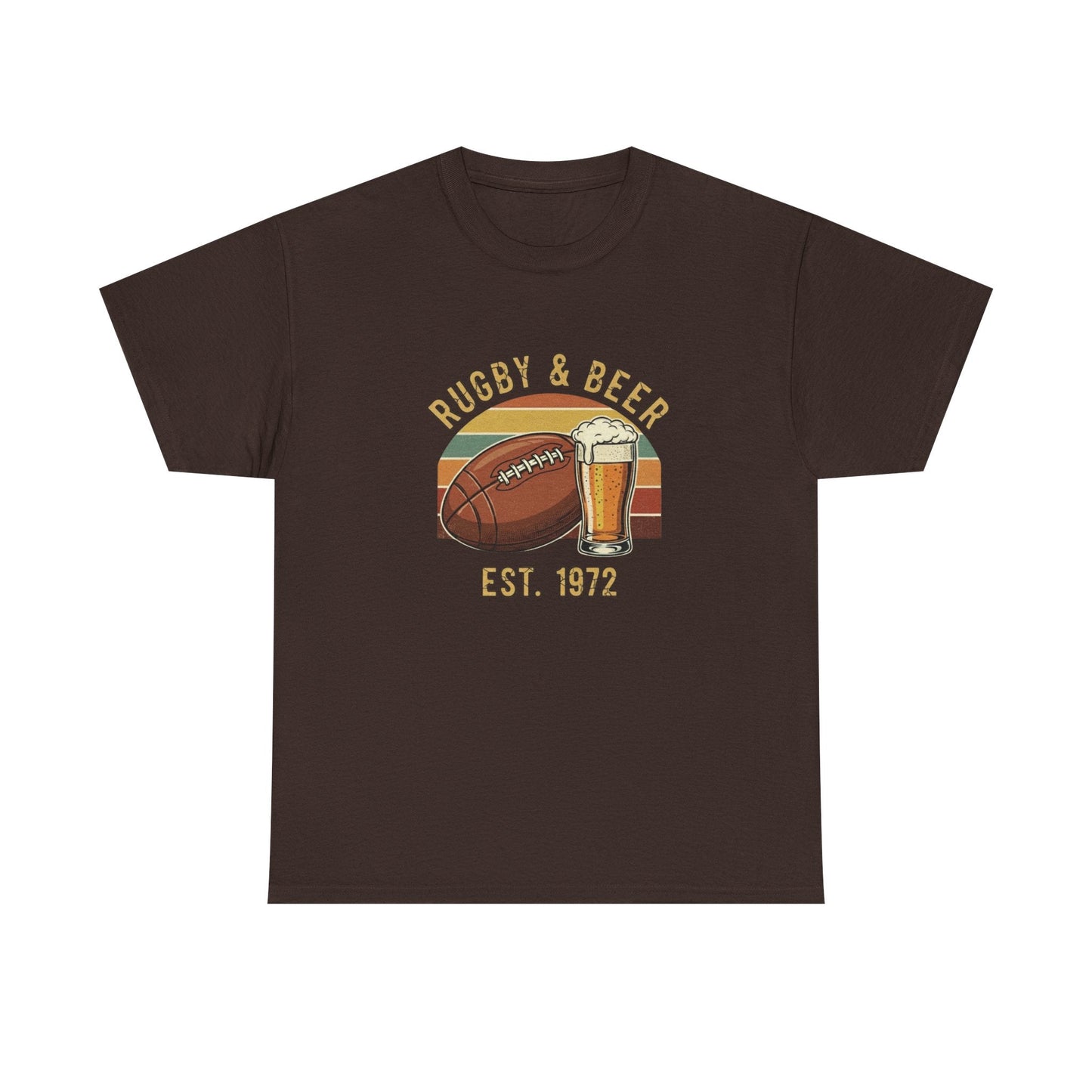 Rugby & Beer T-Shirt — Vintage Est. 1972 Retro Sports Tee - Rugby & Beer