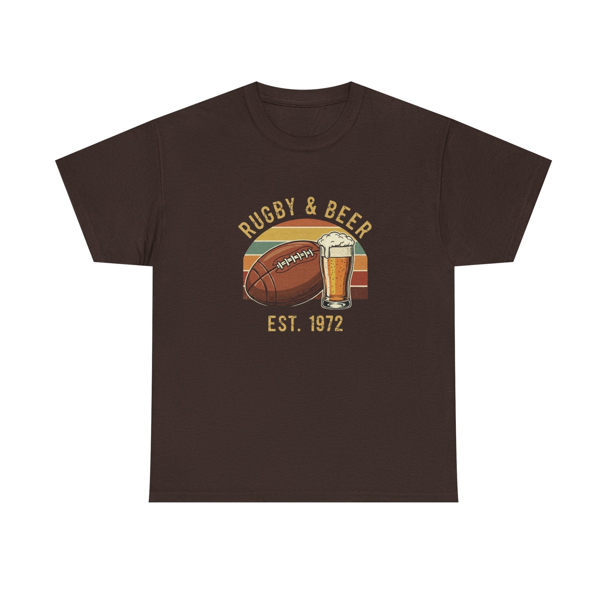 Rugby & Beer T-Shirt — Vintage Est. 1972 Retro Sports Tee - Rugby & Beer