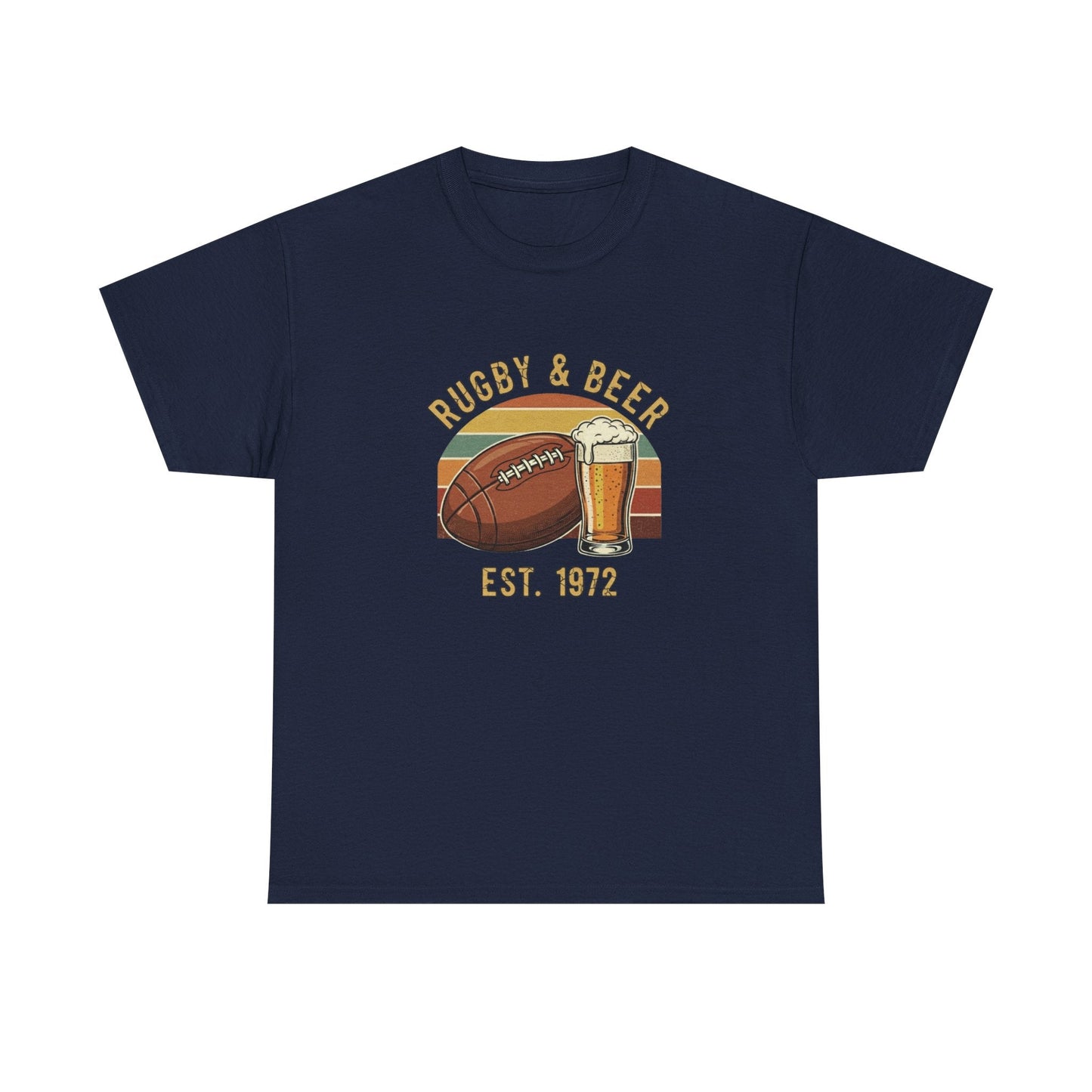 Rugby & Beer T-Shirt — Vintage Est. 1972 Retro Sports Tee - Rugby & Beer