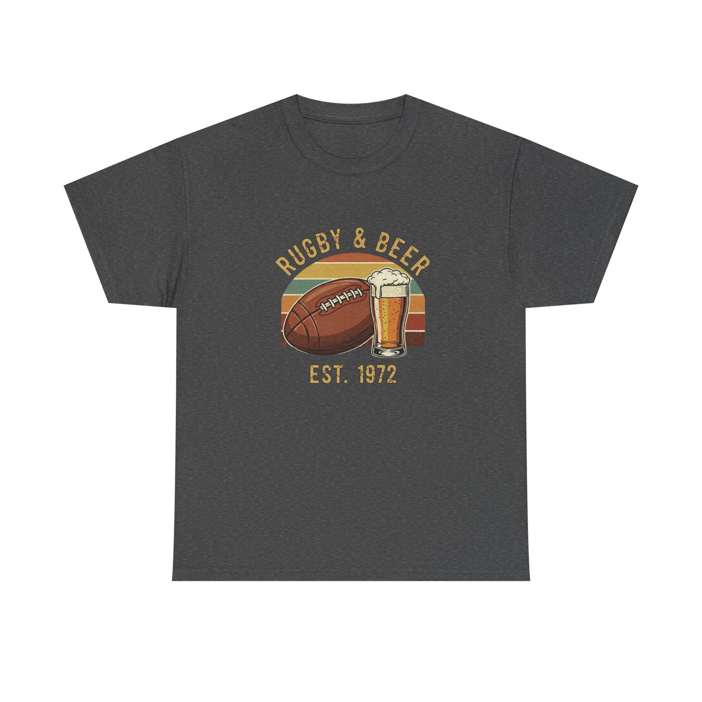 Rugby & Beer T-Shirt — Vintage Est. 1972 Retro Sports Tee - Rugby & Beer