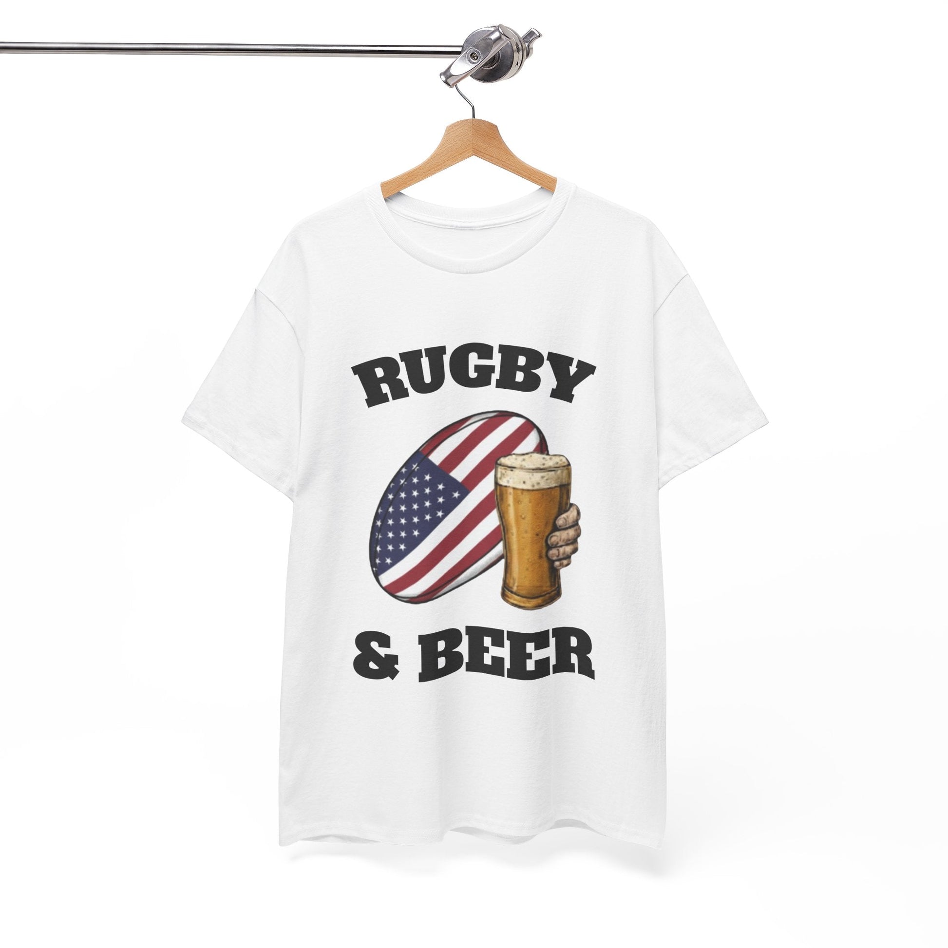 Rugby & Beer USA T-Shirt – American Rugby Fans Match Day Tee - Rugby & Beer