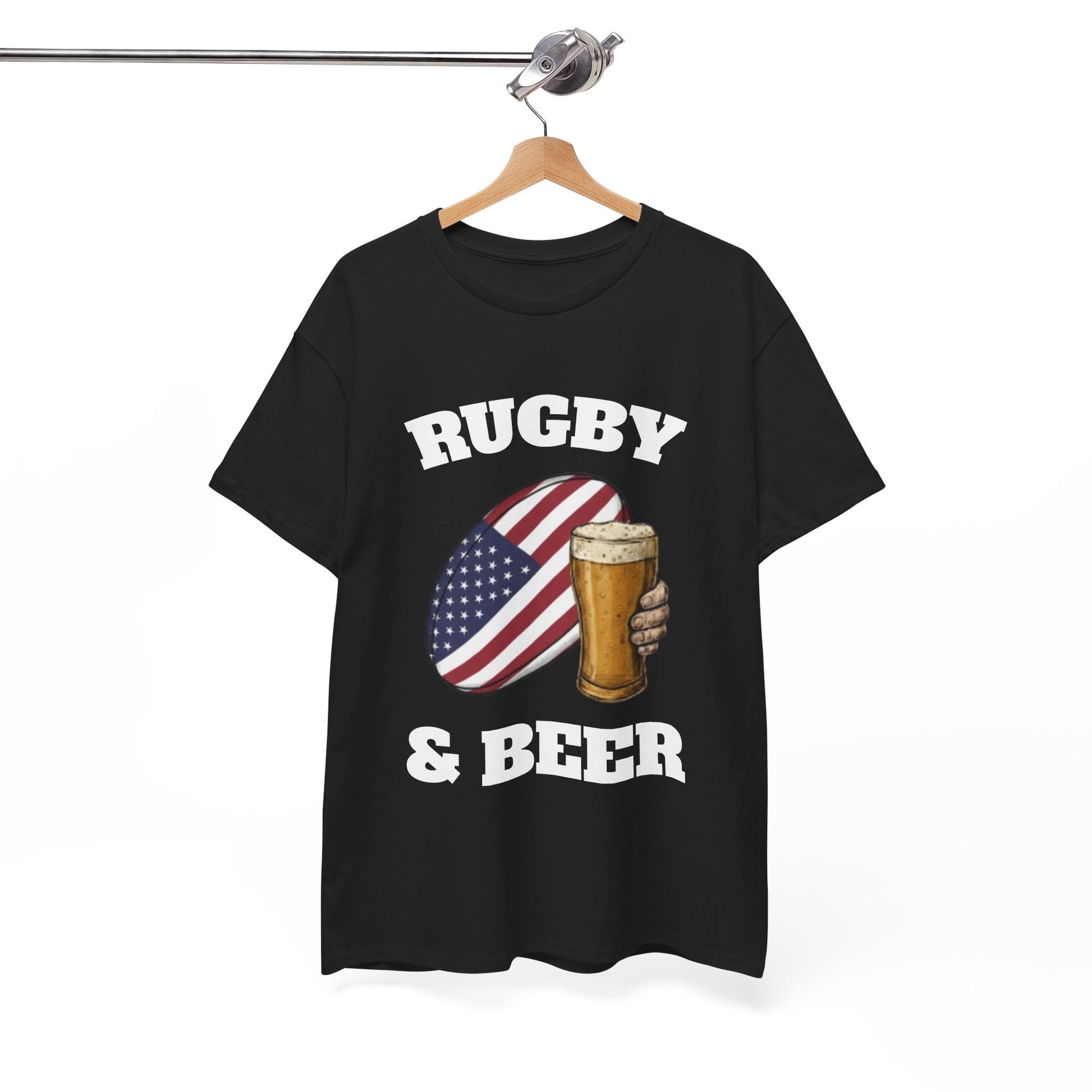 Rugby & Beer USA T-Shirt – American Rugby Fans Match Day Tee - Rugby & Beer