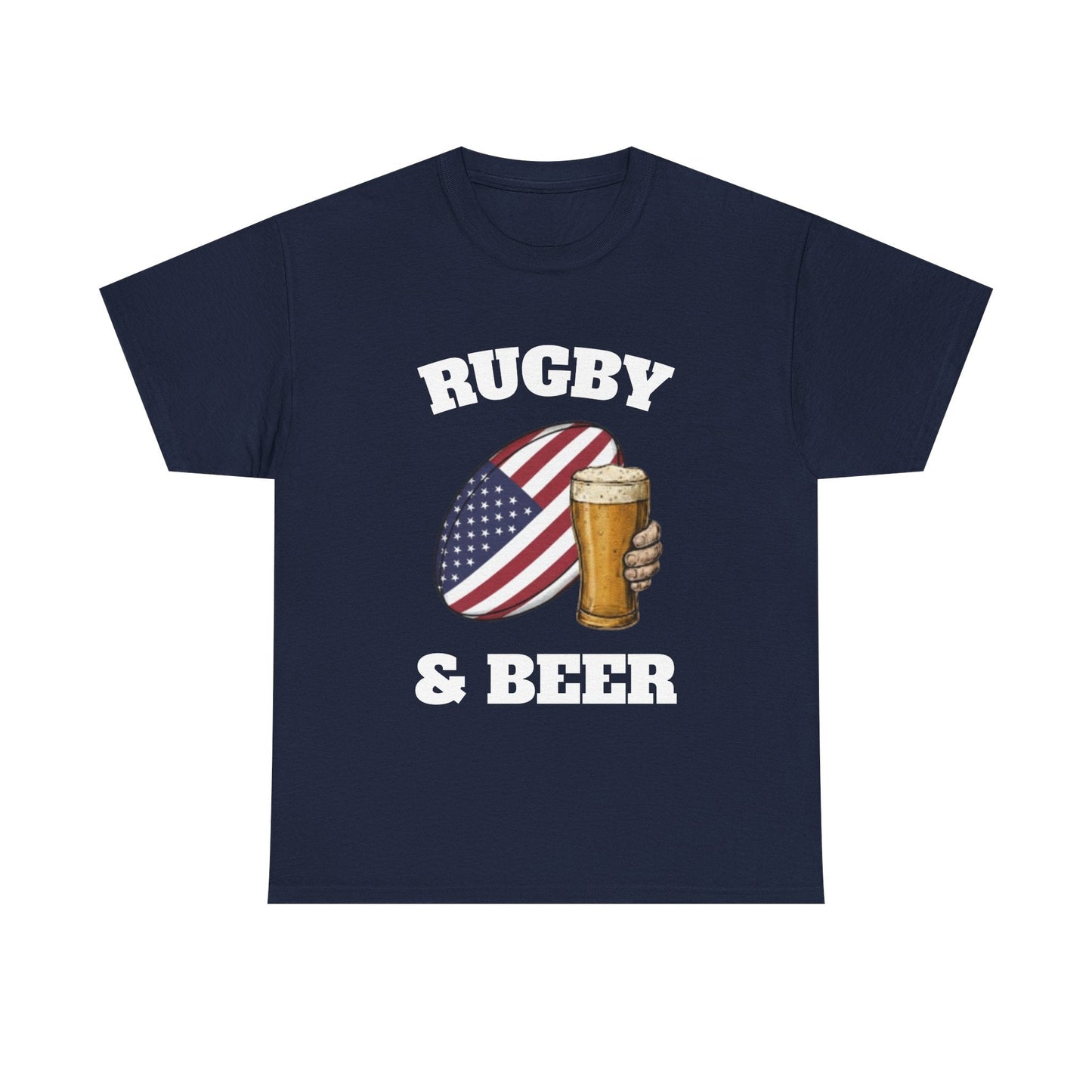Rugby & Beer USA T-Shirt – American Rugby Fans Match Day Tee - Rugby & Beer