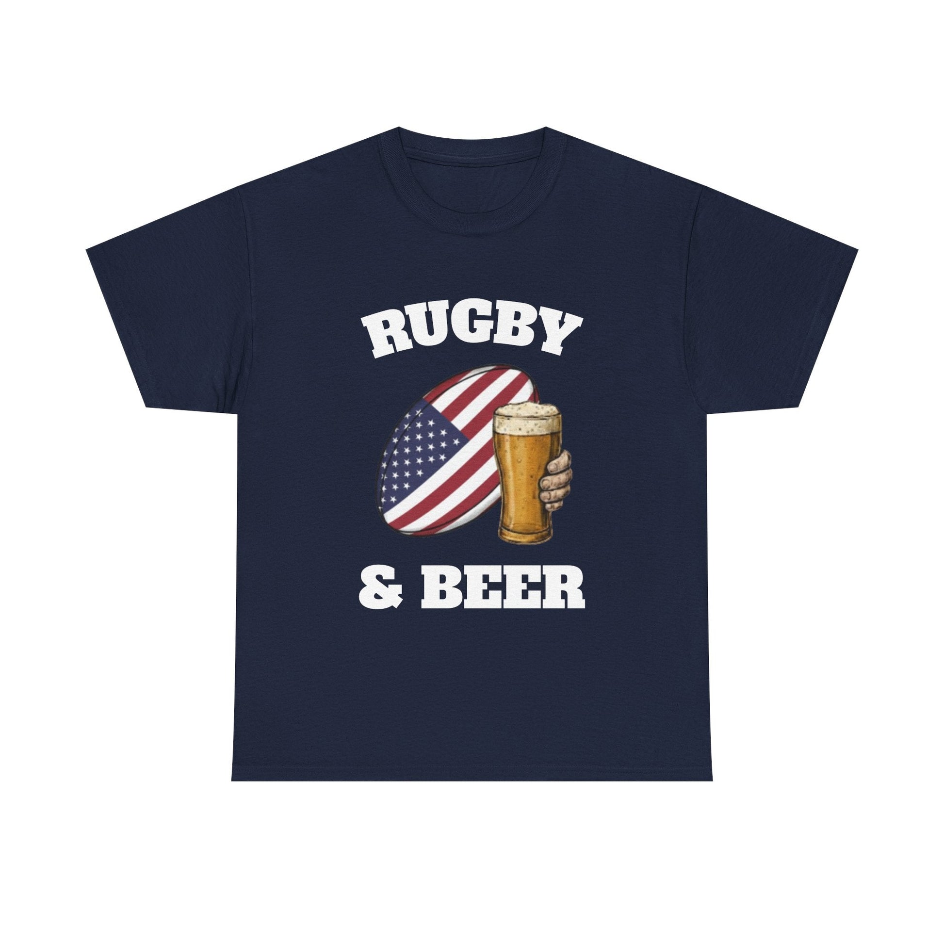 Rugby & Beer USA T-Shirt – American Rugby Fans Match Day Tee - Rugby & Beer
