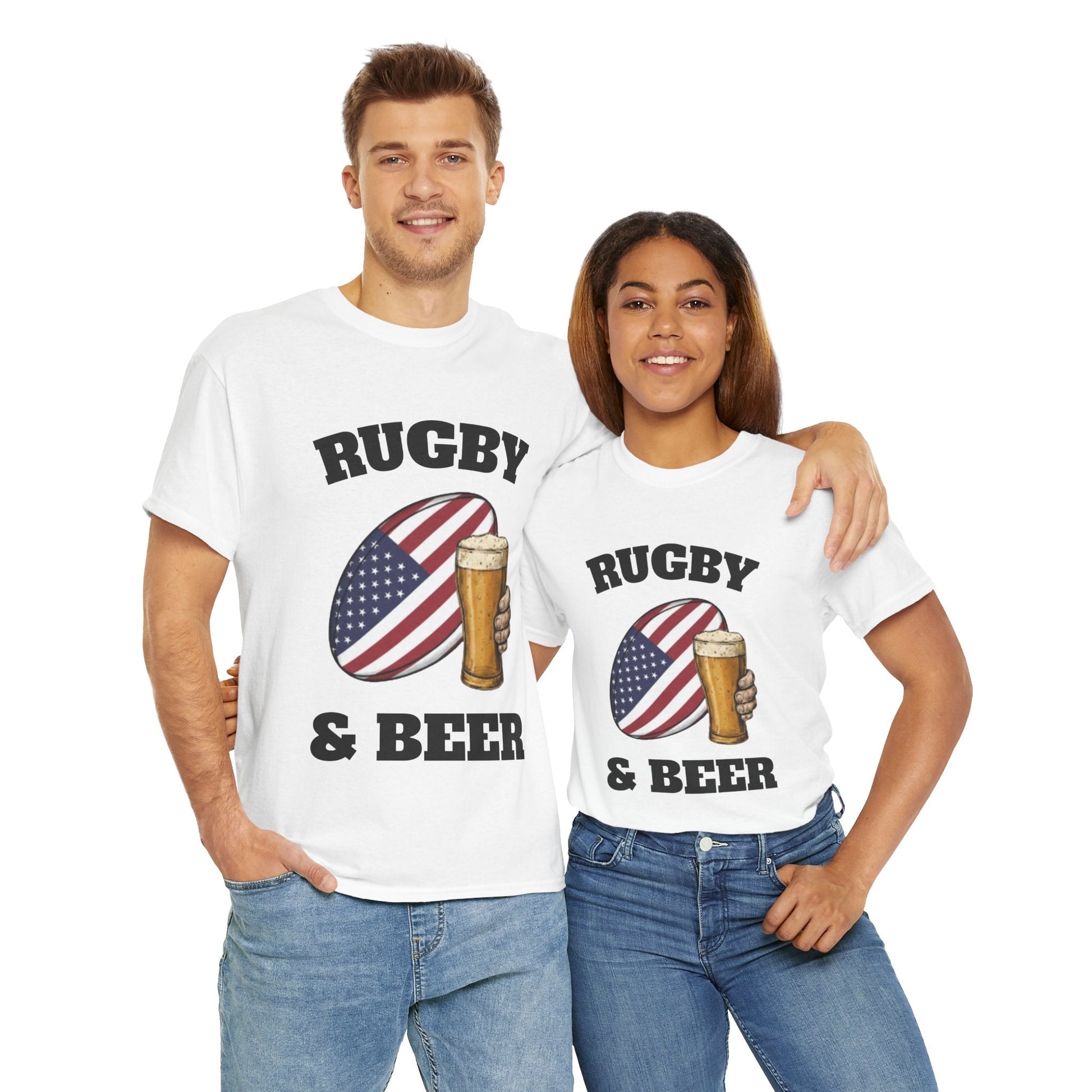 Rugby & Beer USA T-Shirt – American Rugby Fans Match Day Tee - Rugby & Beer