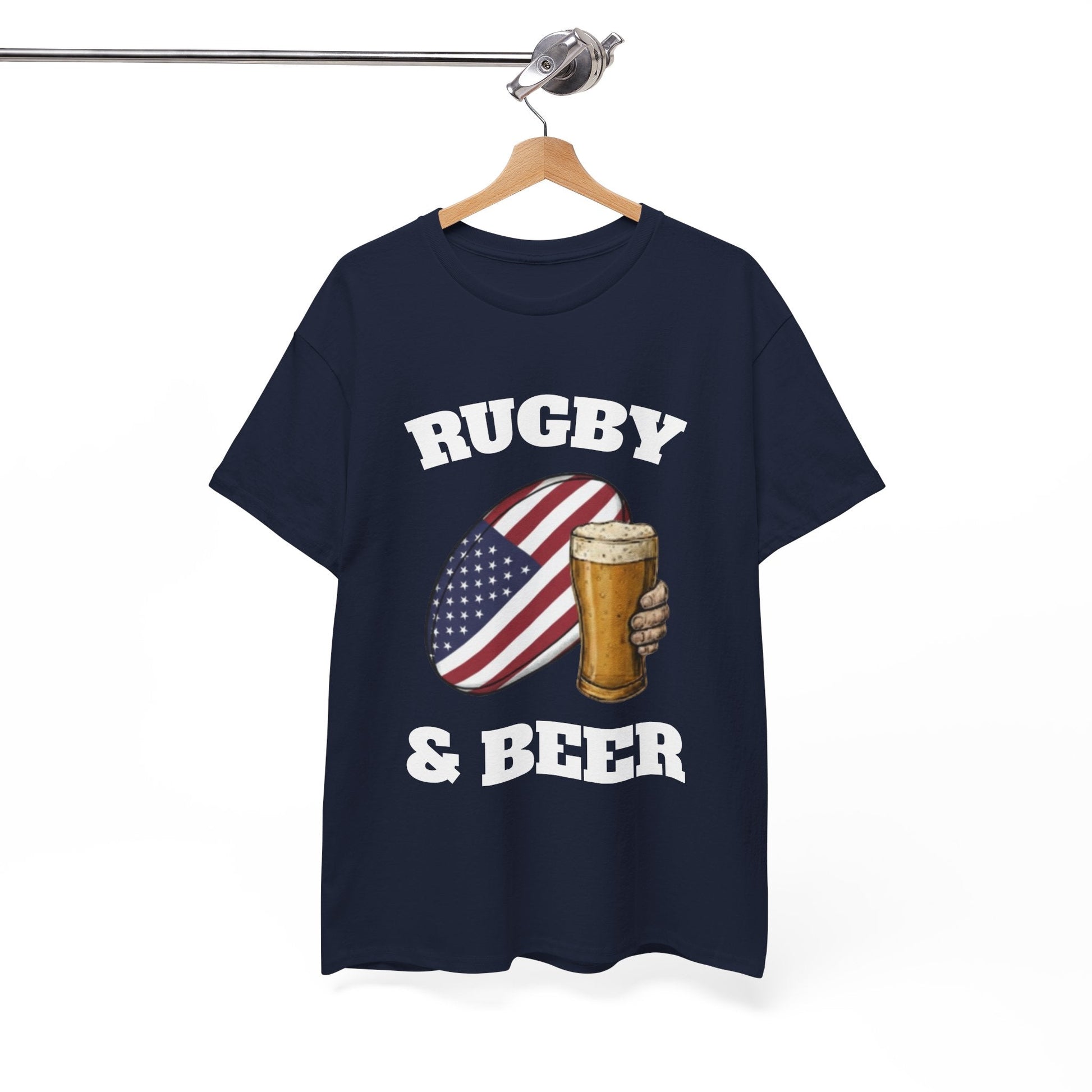 Rugby & Beer USA T-Shirt – American Rugby Fans Match Day Tee - Rugby & Beer