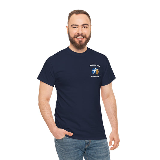 Scotland Rugby & Beer T-Shirt – Stand Fast | Scottish Rugby Fan Shirt - Rugby & Beer
