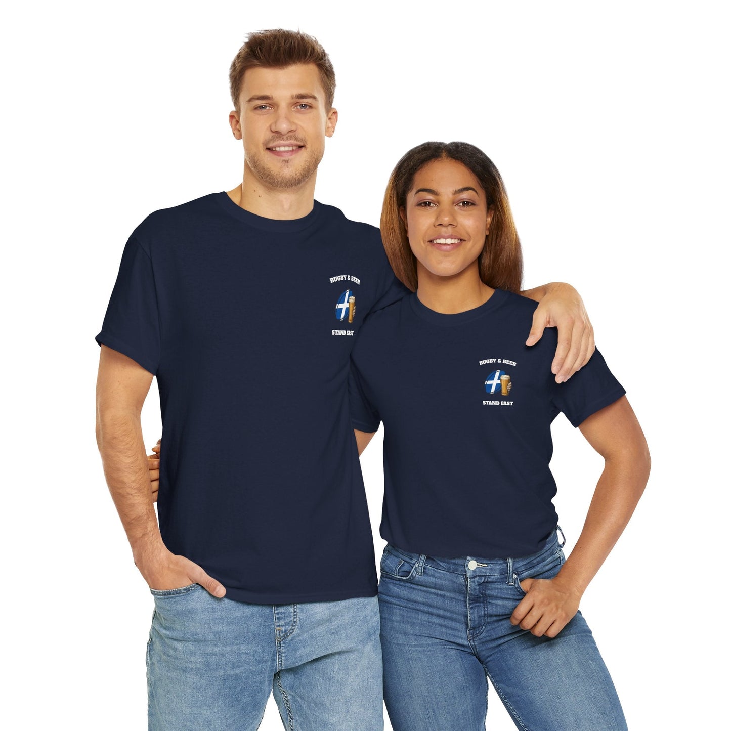 Scotland Rugby & Beer T-Shirt – Stand Fast | Scottish Rugby Fan Shirt - Rugby & Beer
