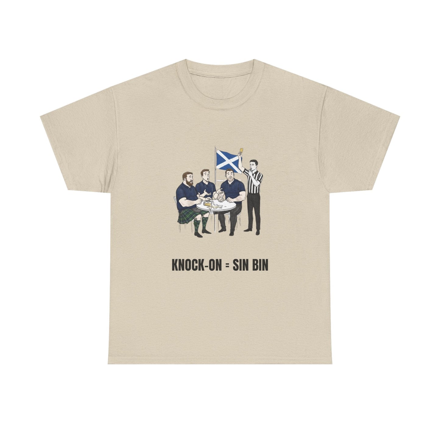 Scottish Rugby & Beer T-Shirt – Yellow Card Pint Spill | Funny Rugby Fans Tee - Rugby & Beer