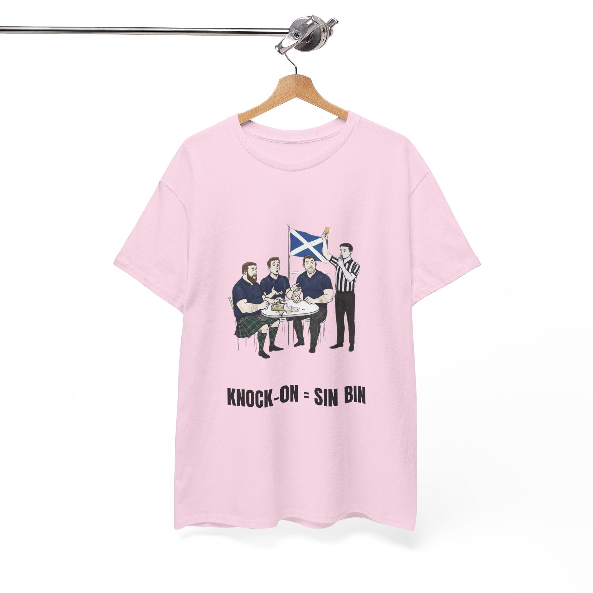 Scottish Rugby & Beer T-Shirt – Yellow Card Pint Spill | Funny Rugby Fans Tee - Rugby & Beer