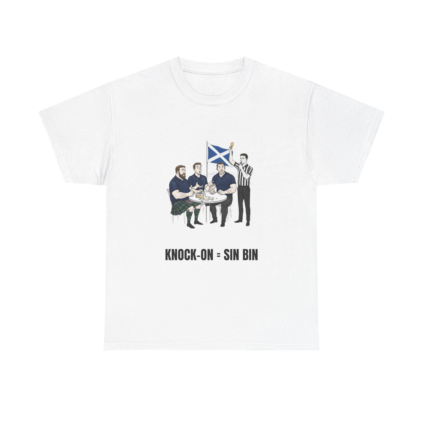 Scottish Rugby & Beer T-Shirt – Yellow Card Pint Spill | Funny Rugby Fans Tee - Rugby & Beer