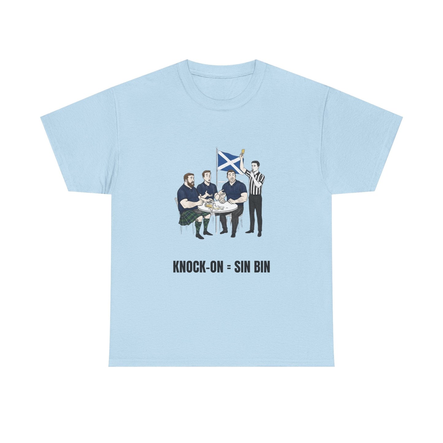 Scottish Rugby & Beer T-Shirt – Yellow Card Pint Spill | Funny Rugby Fans Tee - Rugby & Beer