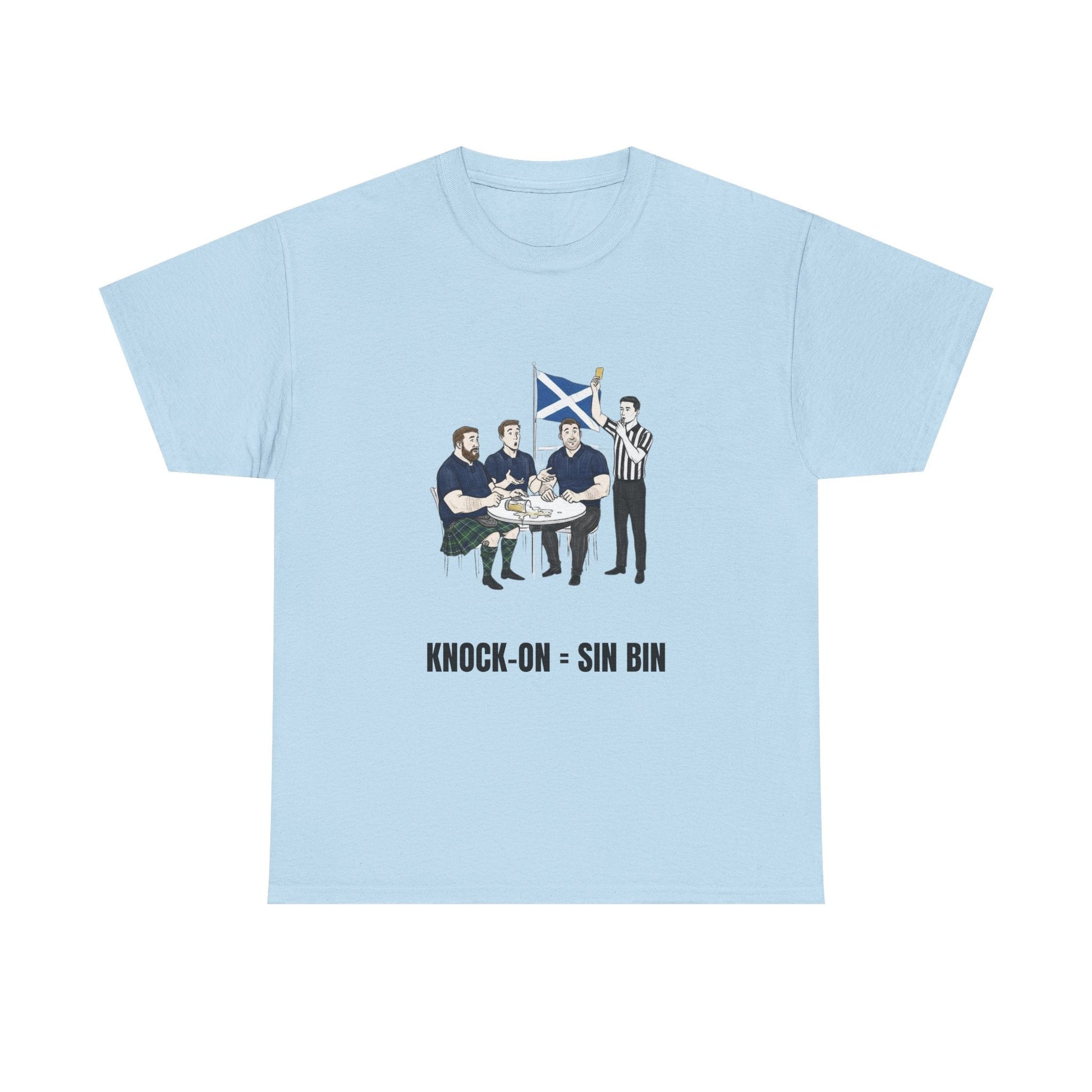 Scottish Rugby & Beer T-Shirt – Yellow Card Pint Spill | Funny Rugby Fans Tee - Rugby & Beer