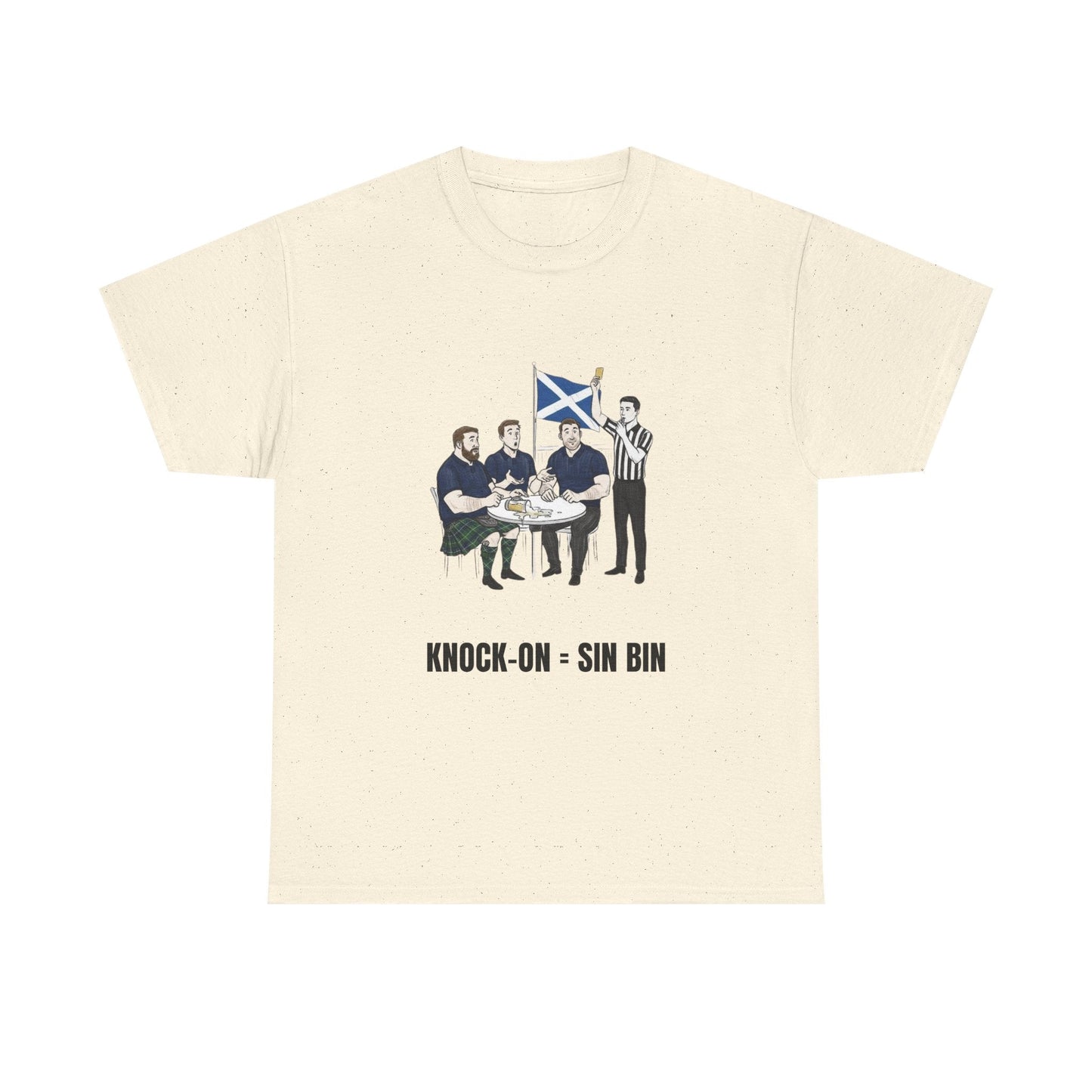 Scottish Rugby & Beer T-Shirt – Yellow Card Pint Spill | Funny Rugby Fans Tee - Rugby & Beer