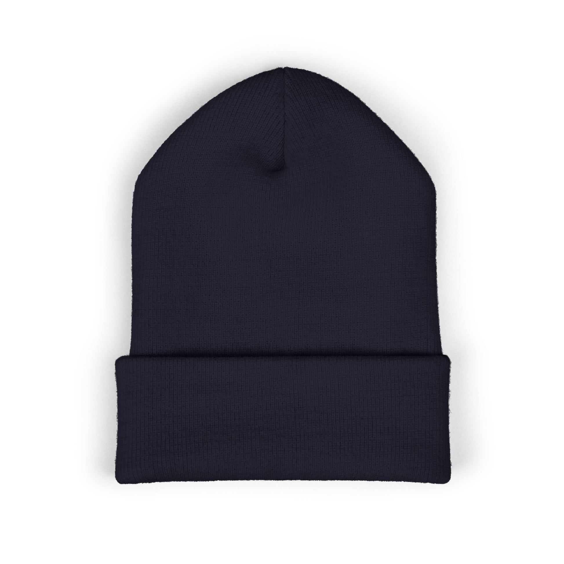 Scrum & Stout Navy Beanie | Irish Rugby Fan Knit Hat | Rugby & Beer Cuffed Beanie - Rugby & Beer