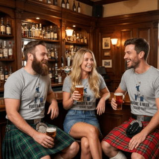 Stand Fast Scotland Rugby T-Shirt | Rugby & Beer Fan Tee - Rugby & Beer