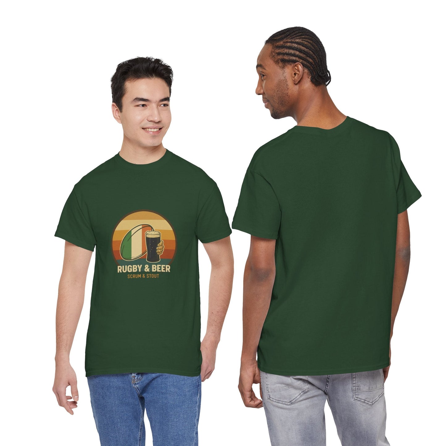Vintage Irish Rugby T-Shirt | Rugby & Beer “Scrum & Stout” – Funny Irish Rugby Top - Rugby & Beer