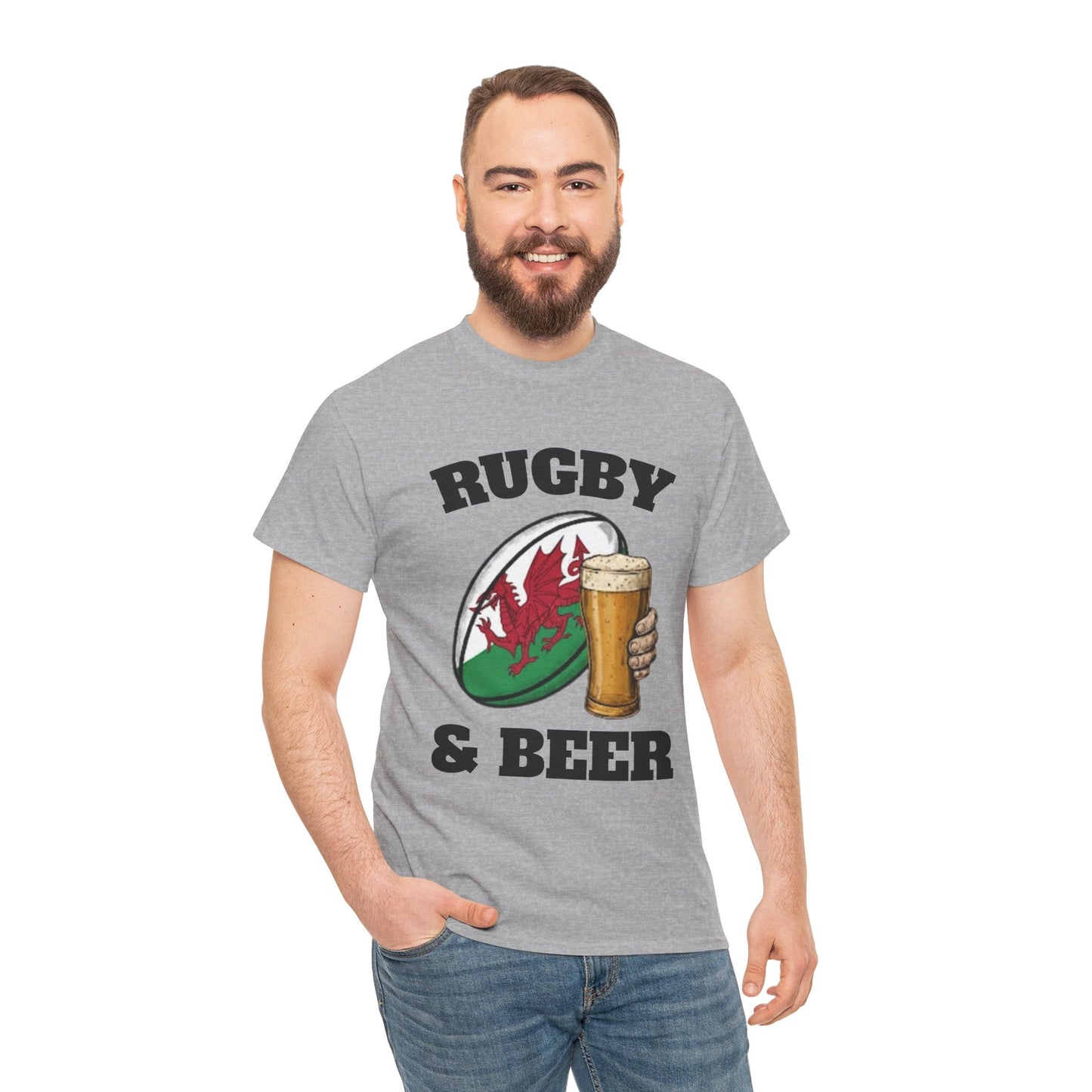 Wales Rugby & Beer T-Shirt – Perfect for Match Days, Gifts & Lads Trips - Rugby & Beer
