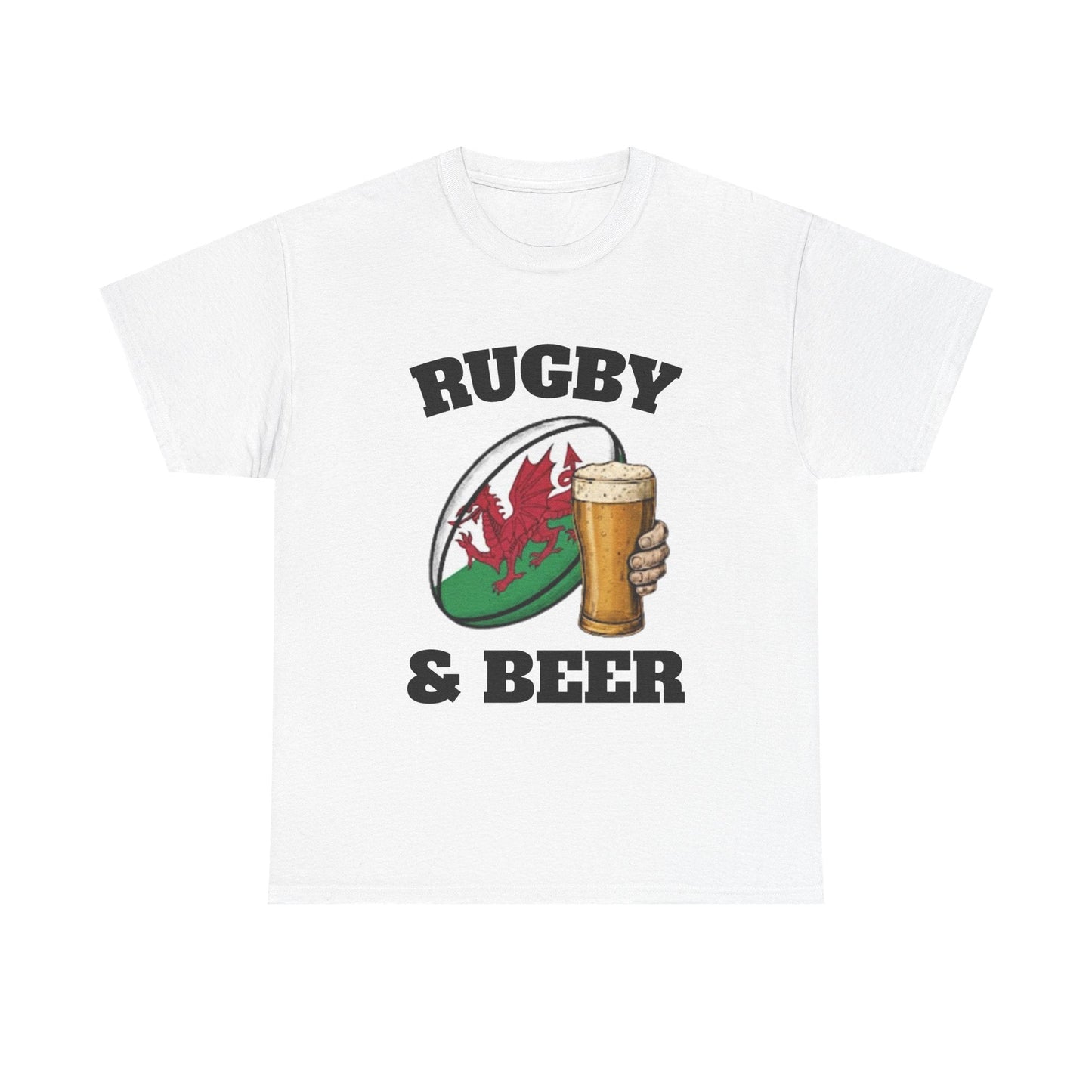 Wales Rugby & Beer T-Shirt – Perfect for Match Days, Gifts & Lads Trips - Rugby & Beer