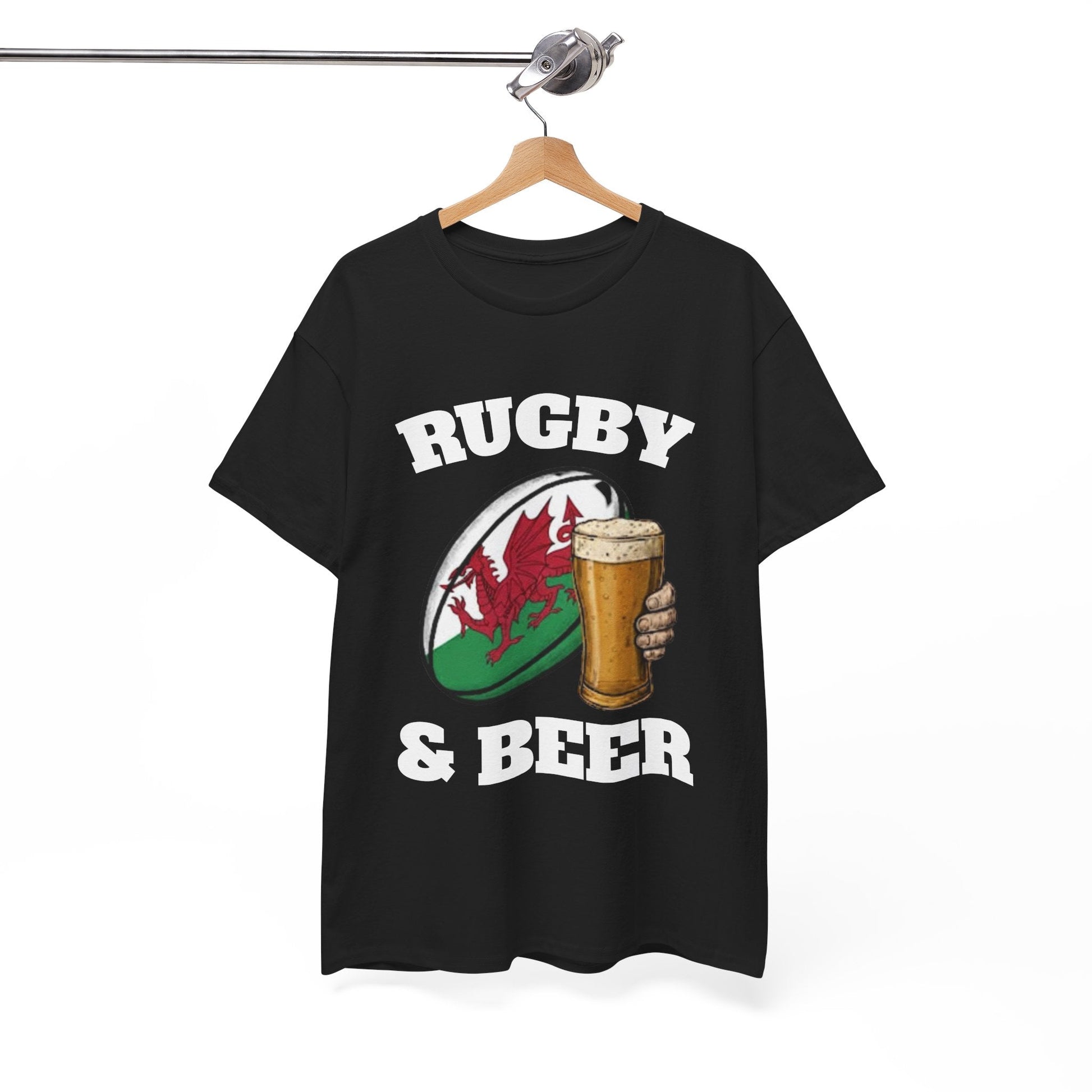 Wales Rugby & Beer T-Shirt – Perfect for Match Days, Gifts & Lads Trips - Rugby & Beer