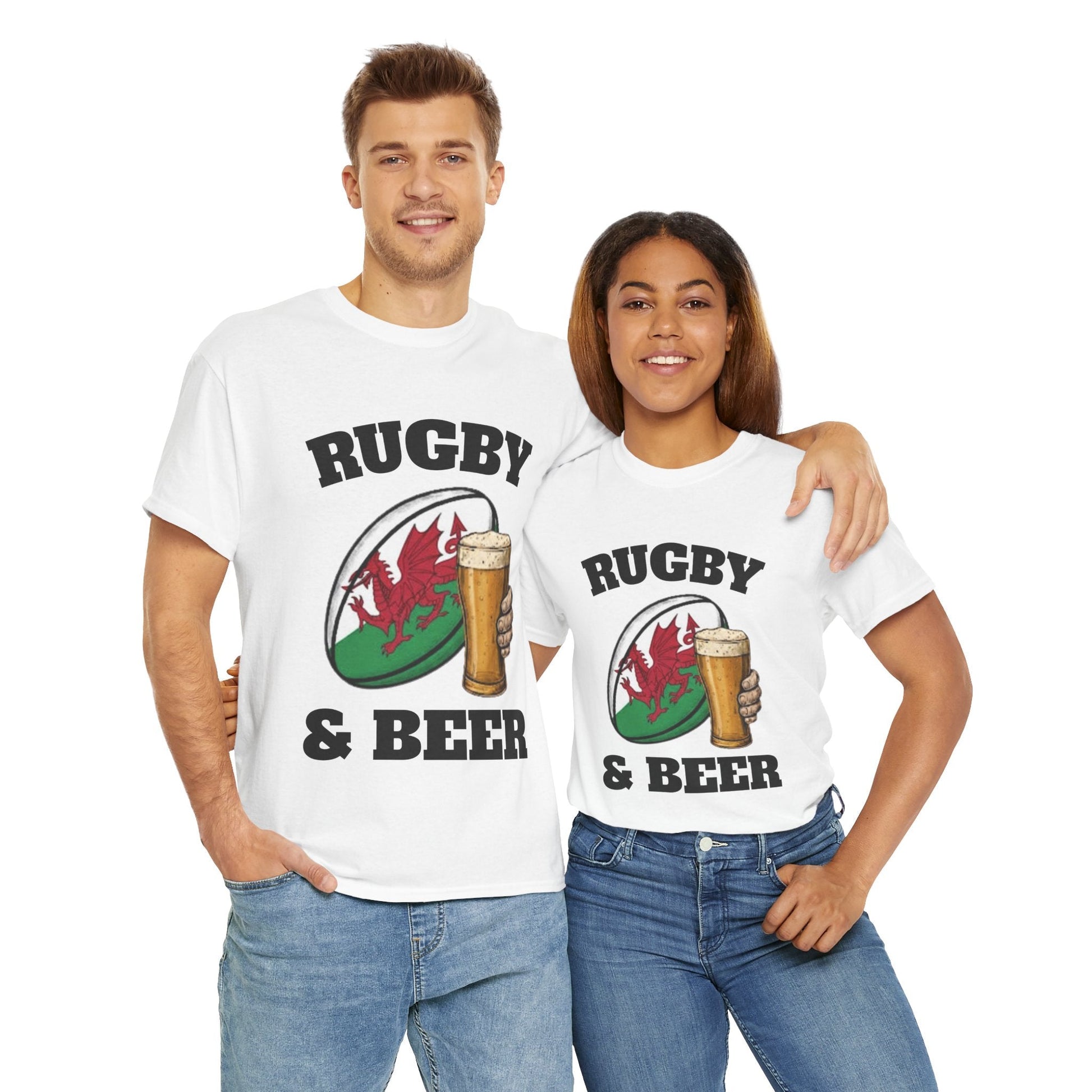 Wales Rugby & Beer T-Shirt – Perfect for Match Days, Gifts & Lads Trips - Rugby & Beer