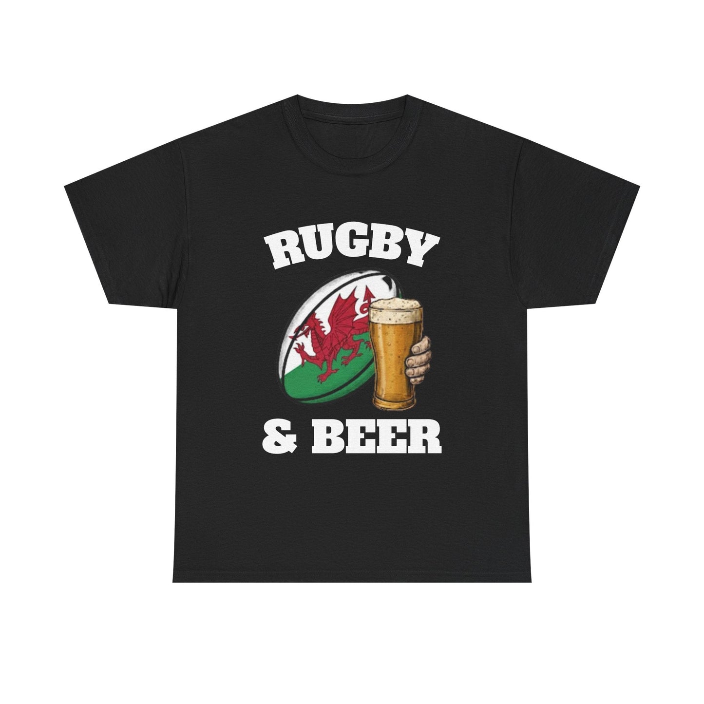 Wales Rugby & Beer T-Shirt – Perfect for Match Days, Gifts & Lads Trips - Rugby & Beer