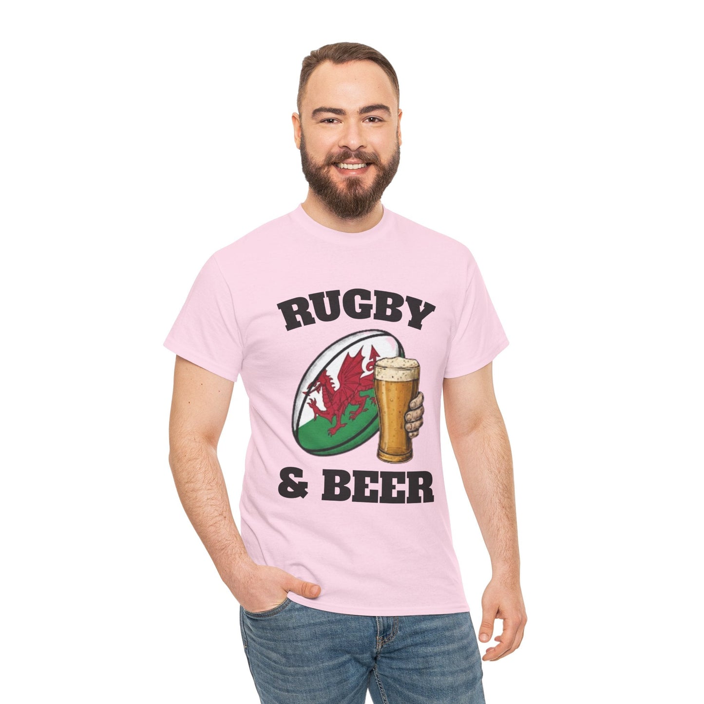 Wales Rugby & Beer T-Shirt – Perfect for Match Days, Gifts & Lads Trips - Rugby & Beer