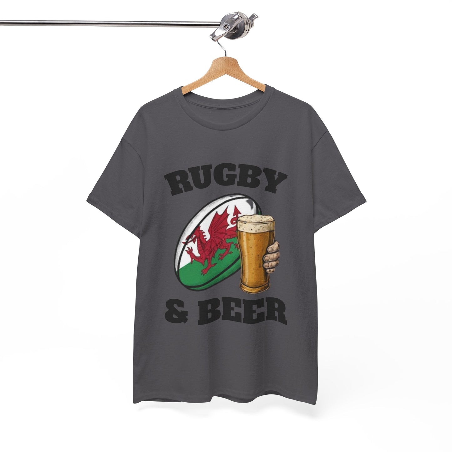 Wales Rugby & Beer T-Shirt – Perfect for Match Days, Gifts & Lads Trips - Rugby & Beer