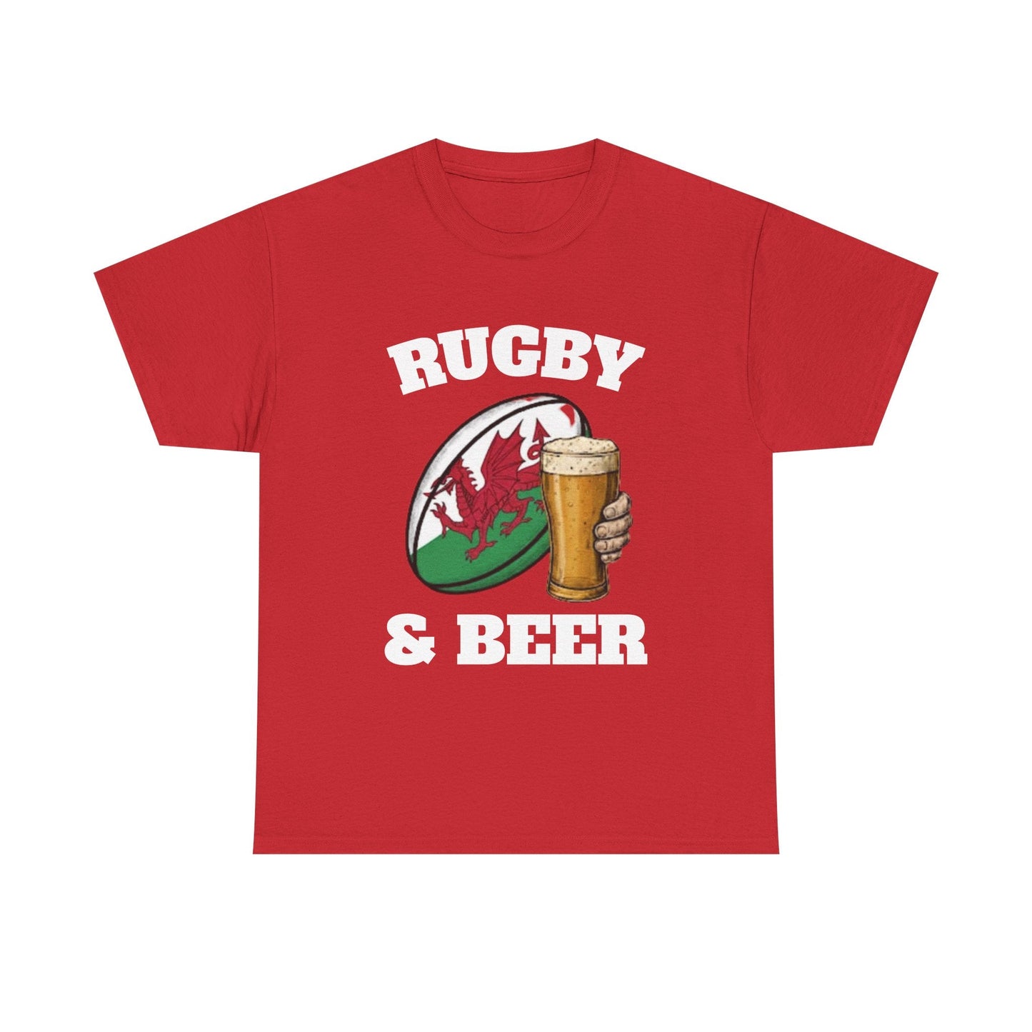 Wales Rugby & Beer T-Shirt – Perfect for Match Days, Gifts & Lads Trips - Rugby & Beer