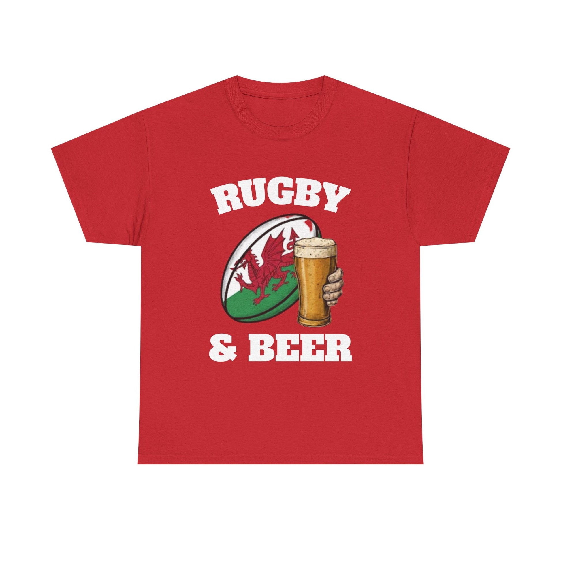 Wales Rugby & Beer T-Shirt – Perfect for Match Days, Gifts & Lads Trips - Rugby & Beer