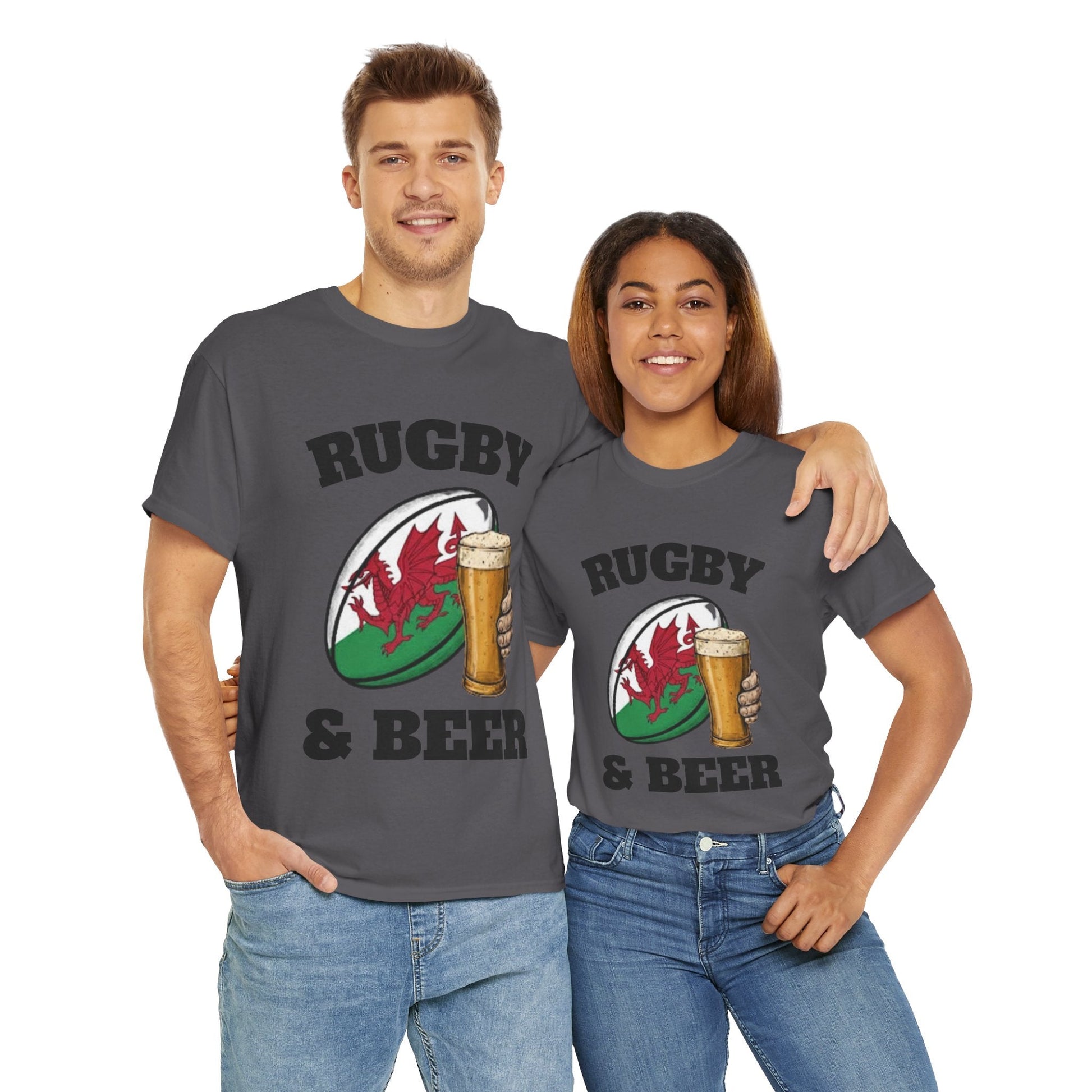 Wales Rugby & Beer T-Shirt – Perfect for Match Days, Gifts & Lads Trips - Rugby & Beer