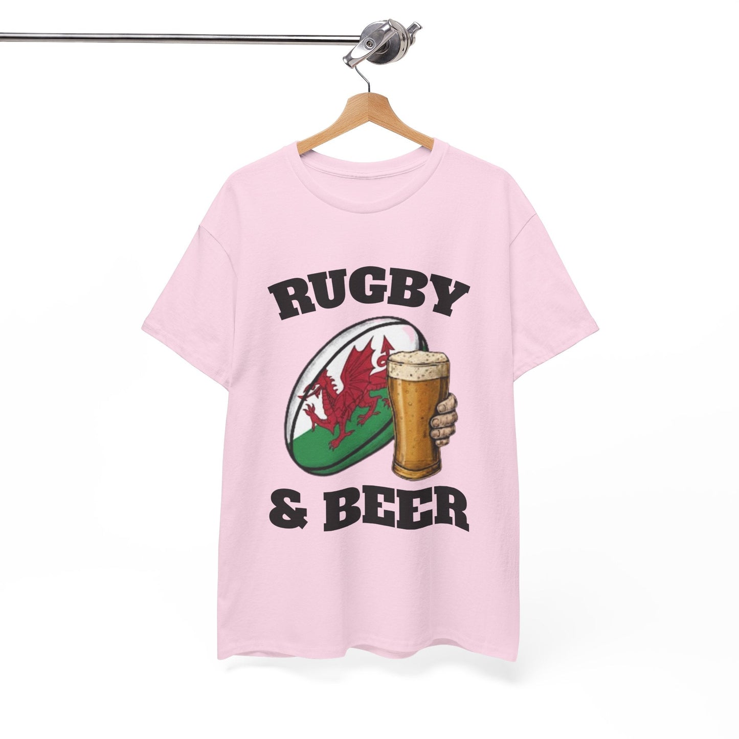 Wales Rugby & Beer T-Shirt – Perfect for Match Days, Gifts & Lads Trips - Rugby & Beer